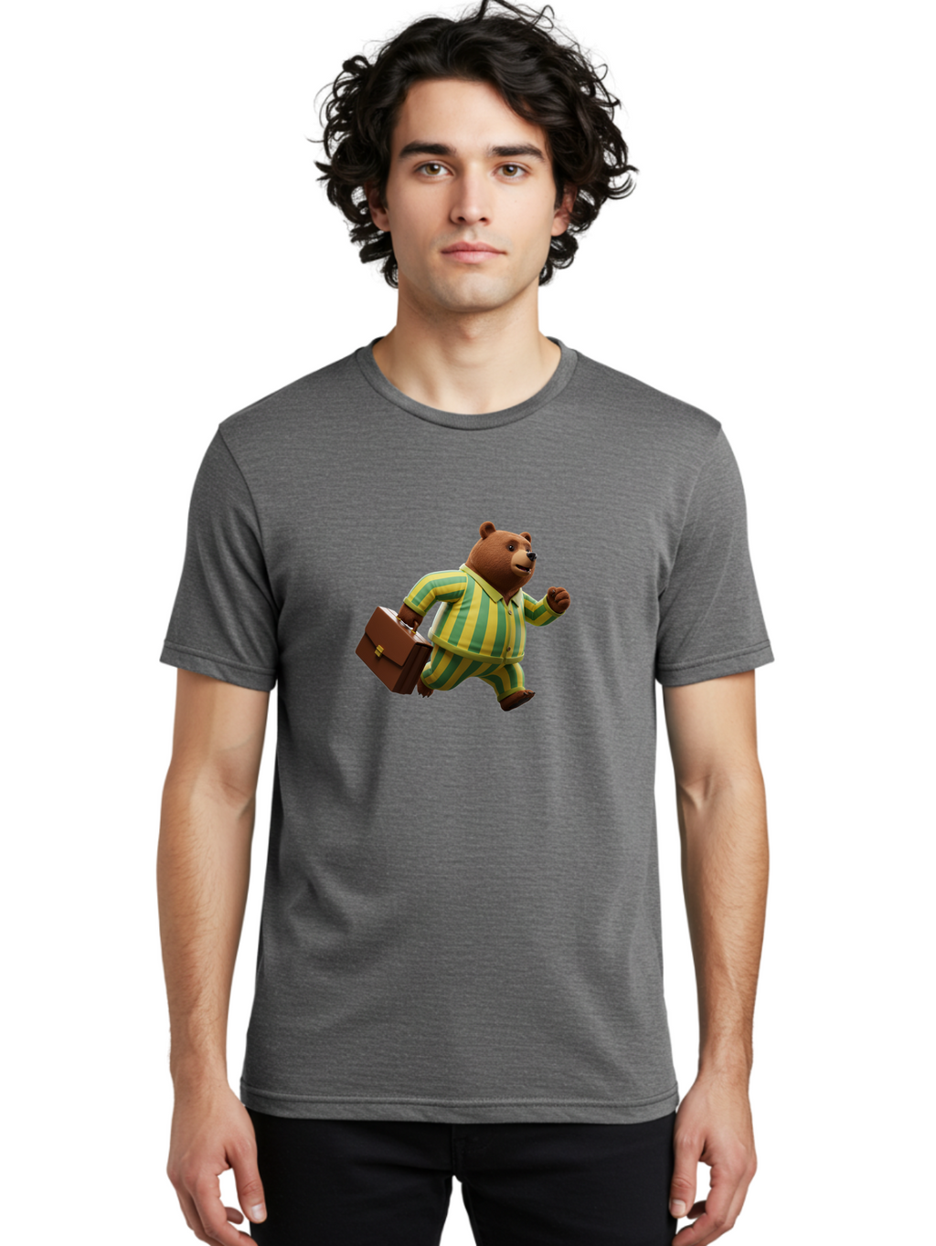Bear-In-Pajamas-5 Men'S Graphic Tee, 100% Cotton, Comfortable Casual Summer Wear, Machine Washable, Vintage Camera, Old Camera, Antique Camera, Black Camera, Classic Photography, Photography Equipment, Nostalgic Device, Film Camera, Camera Art Bah573
