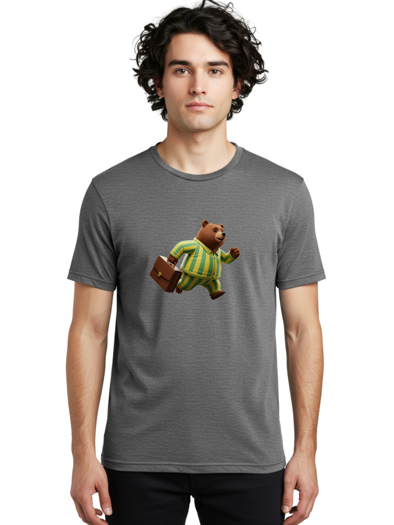 Bear-In-Pajamas-5 Men'S Graphic Tee, 100% Cotton, Comfortable Casual Summer Wear, Machine Washable, Vintage Camera, Old Camera, Antique Camera, Black Camera, Classic Photography, Photography Equipment, Nostalgic Device, Film Camera, Camera Art Bah573