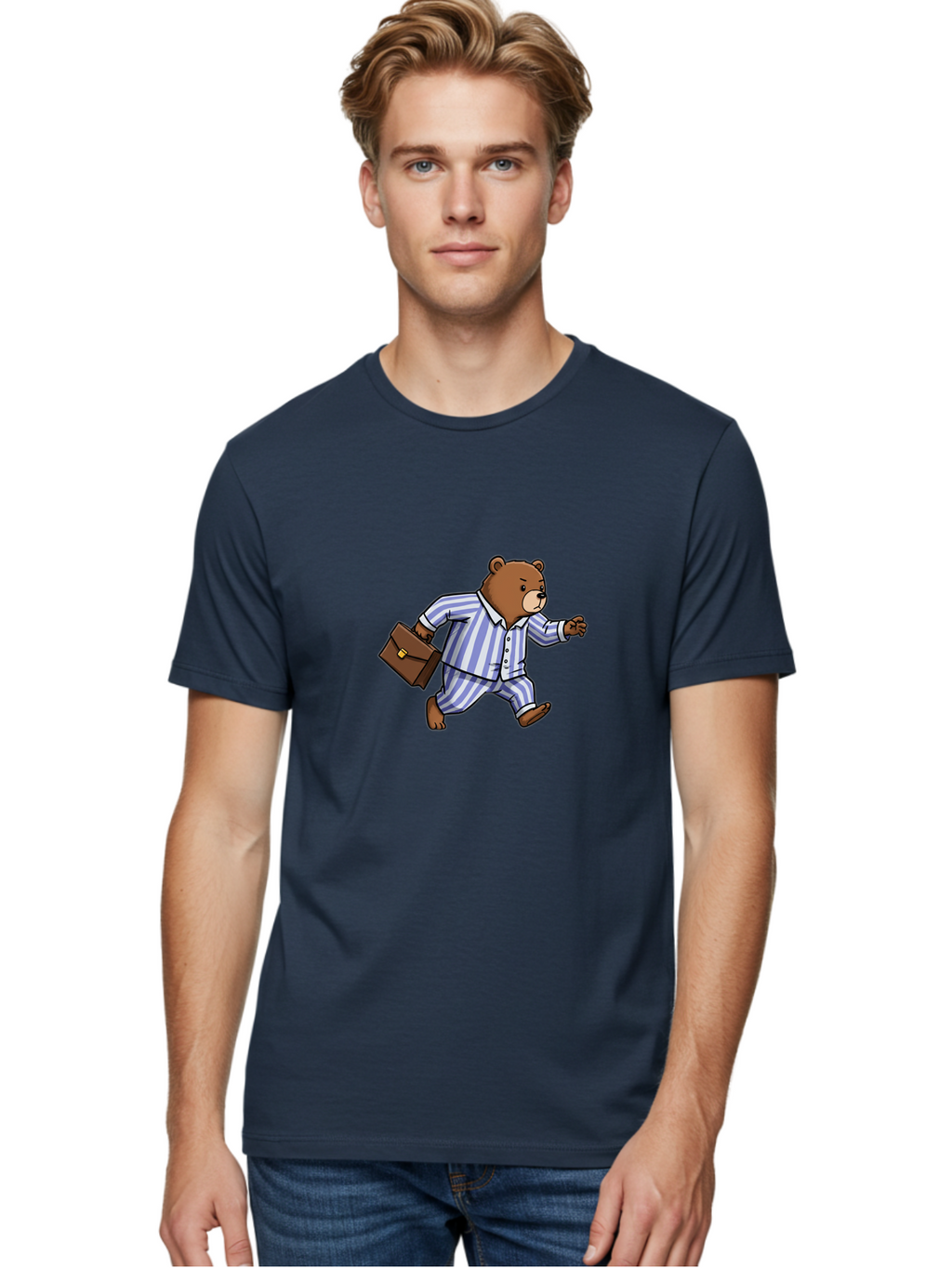 Bear-In-Pajamas-6 Men'S Graphic Tee, 100% Cotton, Comfortable Casual Summer Wear, Machine Washable, Vintage Camera, Old Camera, Antique Camera, Black Camera, Classic Photography, Photography Equipment, Nostalgic Device, Film Camera, Camera Art Bah574