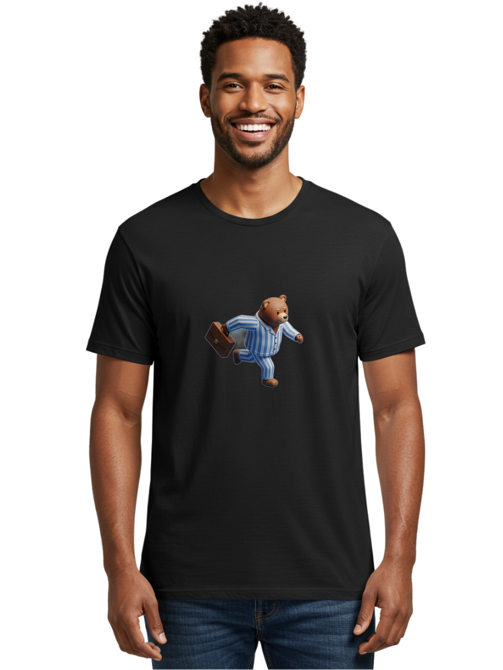 Bear-In-Pajamas-7 Men'S Graphic Tee, 100% Cotton, Comfortable Casual Summer Wear, Machine Washable, Vintage Camera, Old Camera, Antique Camera, Black Camera, Classic Photography, Photography Equipment, Nostalgic Device, Film Camera, Camera Art Bah575