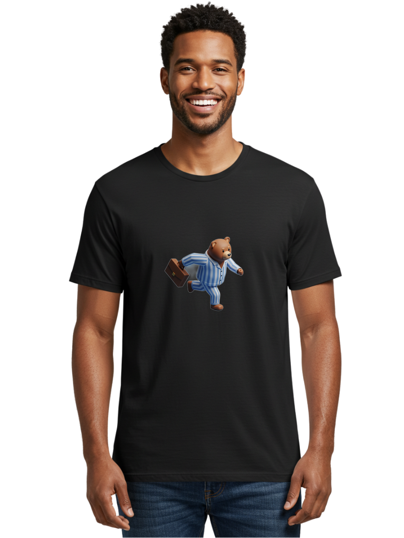 Bear-In-Pajamas-7 Men'S Graphic Tee, 100% Cotton, Comfortable Casual Summer Wear, Machine Washable, Vintage Camera, Old Camera, Antique Camera, Black Camera, Classic Photography, Photography Equipment, Nostalgic Device, Film Camera, Camera Art Bah575