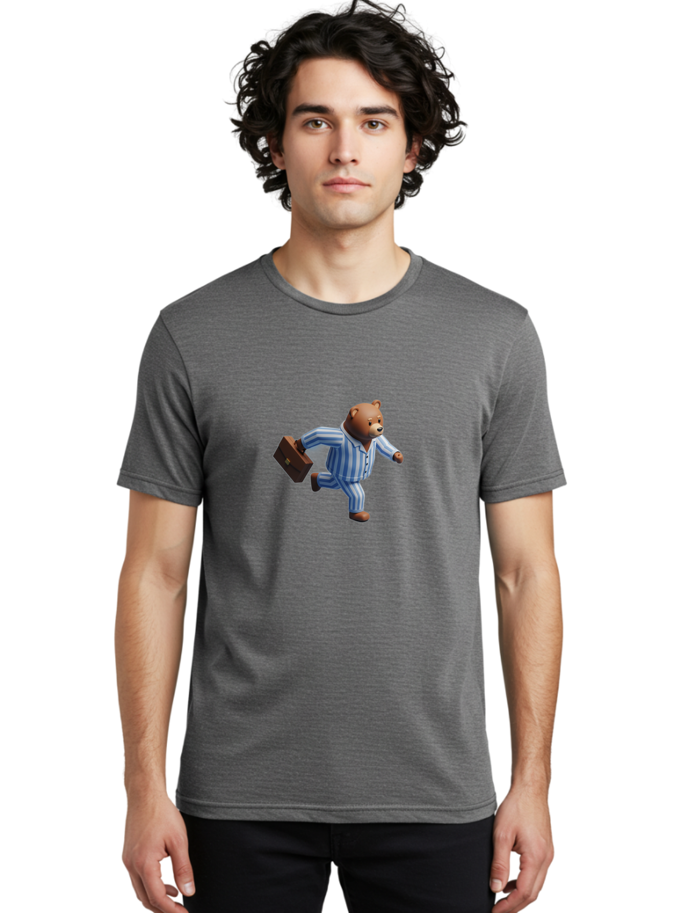 Bear-In-Pajamas-7 Men'S Graphic Tee, 100% Cotton, Comfortable Casual Summer Wear, Machine Washable, Vintage Camera, Old Camera, Antique Camera, Black Camera, Classic Photography, Photography Equipment, Nostalgic Device, Film Camera, Camera Art Bah575