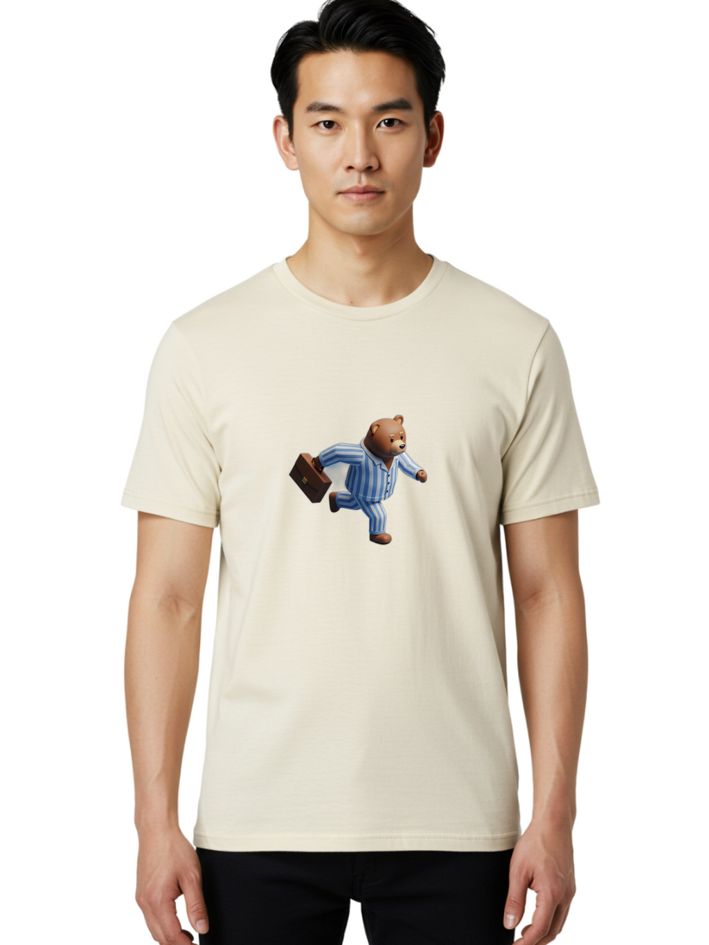 Bear-In-Pajamas-7 Men'S Graphic Tee, 100% Cotton, Comfortable Casual Summer Wear, Machine Washable, Vintage Camera, Old Camera, Antique Camera, Black Camera, Classic Photography, Photography Equipment, Nostalgic Device, Film Camera, Camera Art Bah575