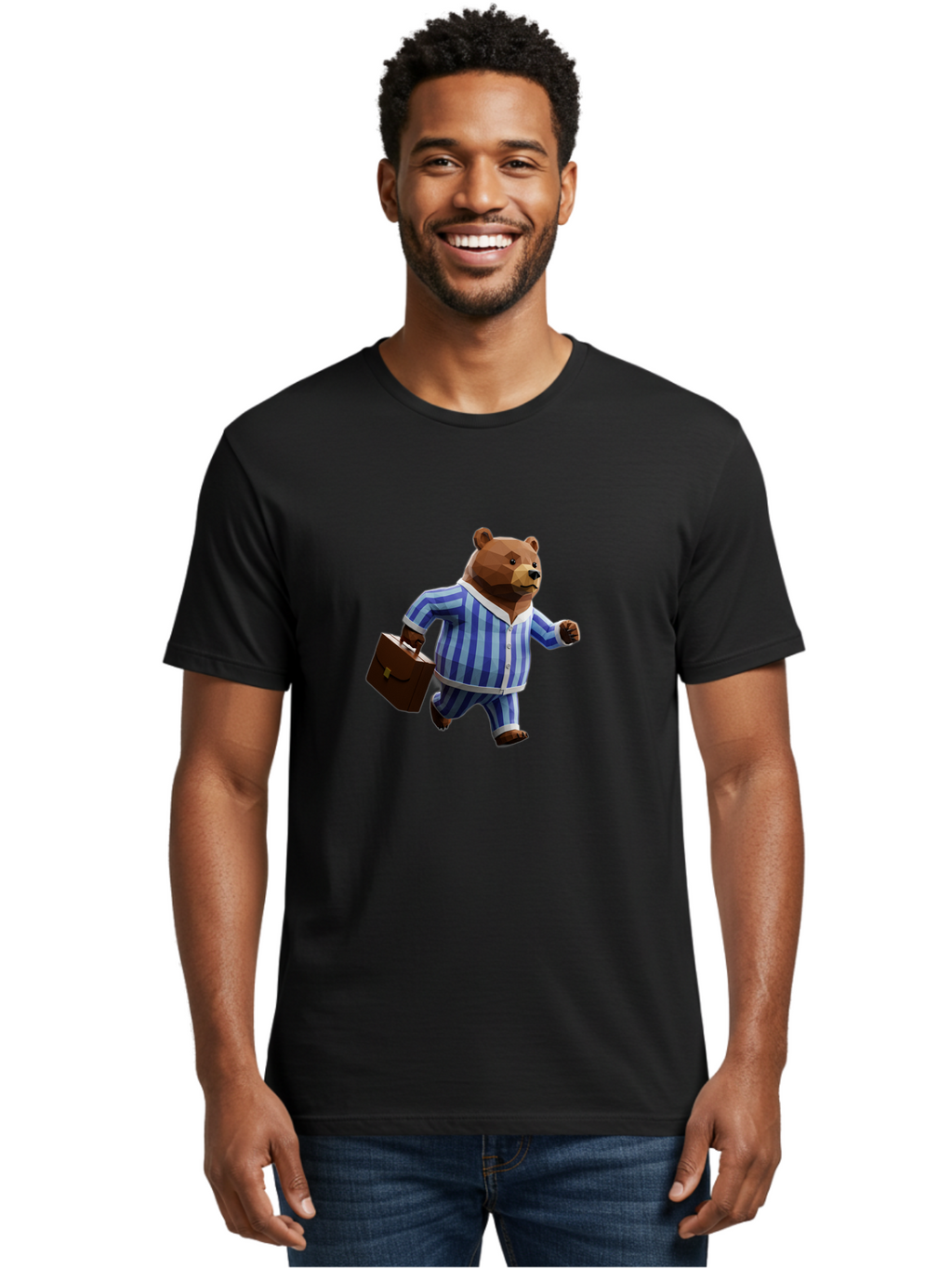 Bear-In-Pajamas-8 Men'S Graphic Tee, 100% Cotton, Comfortable Casual Summer Wear, Machine Washable, Vintage Camera, Old Camera, Antique Camera, Black Camera, Classic Photography, Photography Equipment, Nostalgic Device, Film Camera, Camera Art Bah576