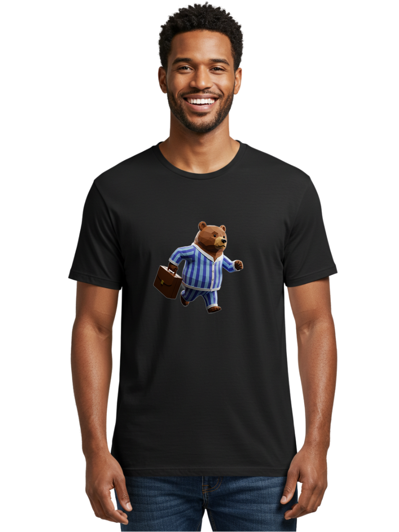 Bear-In-Pajamas-8 Men'S Graphic Tee, 100% Cotton, Comfortable Casual Summer Wear, Machine Washable, Vintage Camera, Old Camera, Antique Camera, Black Camera, Classic Photography, Photography Equipment, Nostalgic Device, Film Camera, Camera Art Bah576