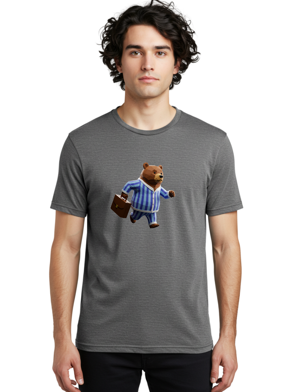 Bear-In-Pajamas-8 Men'S Graphic Tee, 100% Cotton, Comfortable Casual Summer Wear, Machine Washable, Vintage Camera, Old Camera, Antique Camera, Black Camera, Classic Photography, Photography Equipment, Nostalgic Device, Film Camera, Camera Art Bah576