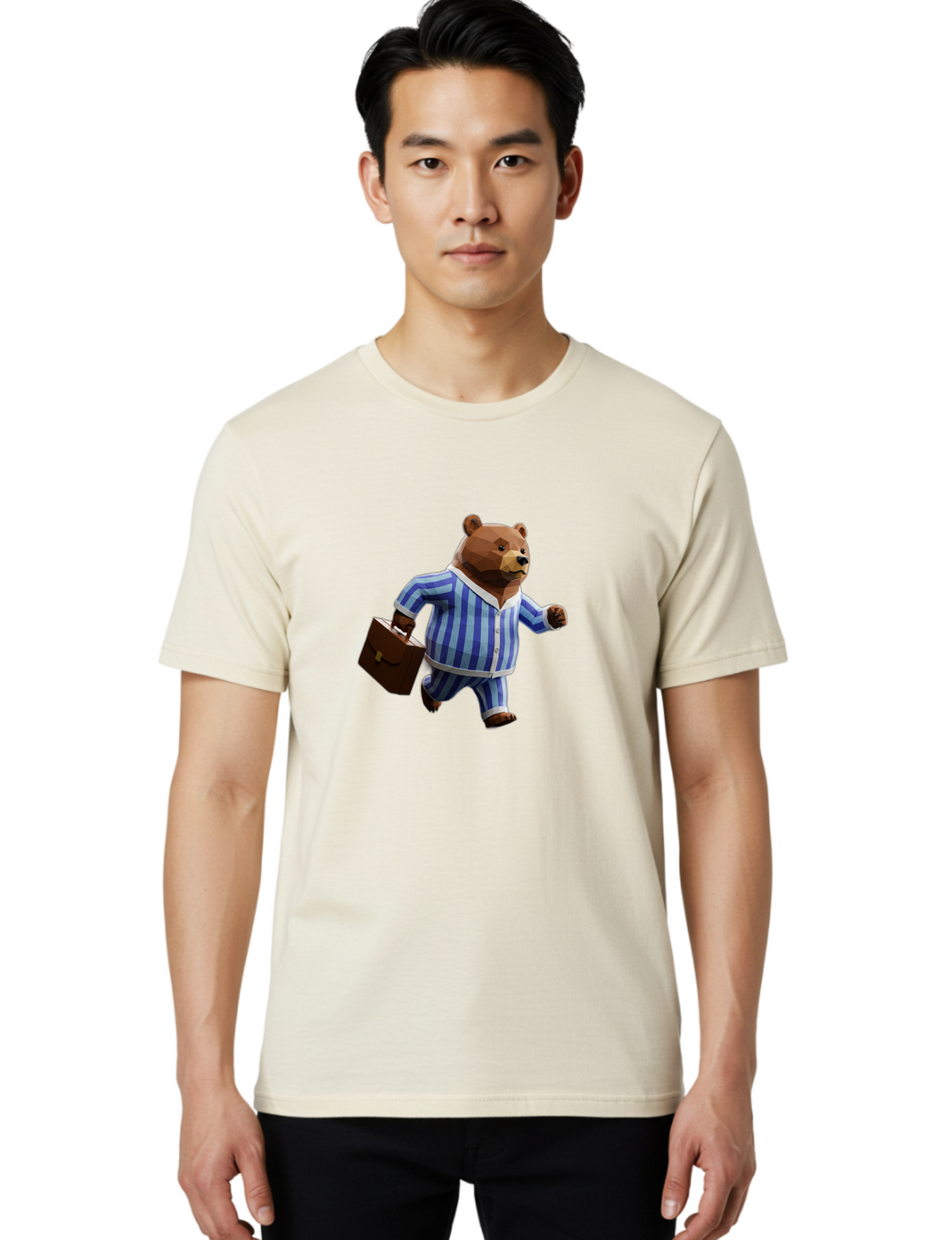 Bear-In-Pajamas-8 Men'S Graphic Tee, 100% Cotton, Comfortable Casual Summer Wear, Machine Washable, Vintage Camera, Old Camera, Antique Camera, Black Camera, Classic Photography, Photography Equipment, Nostalgic Device, Film Camera, Camera Art Bah576