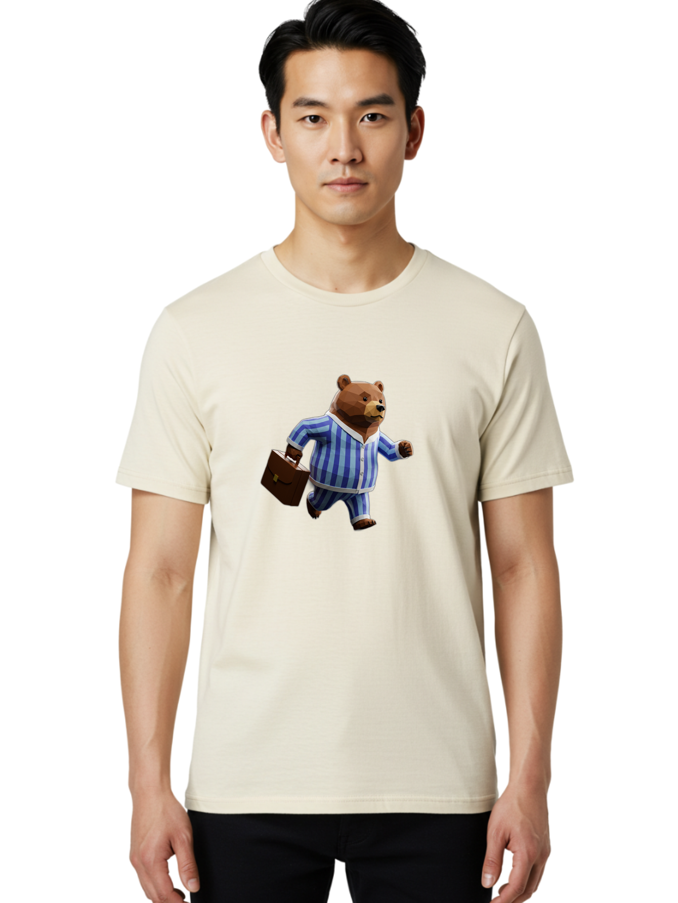 Bear-In-Pajamas-8 Men'S Graphic Tee, 100% Cotton, Comfortable Casual Summer Wear, Machine Washable, Vintage Camera, Old Camera, Antique Camera, Black Camera, Classic Photography, Photography Equipment, Nostalgic Device, Film Camera, Camera Art Bah576