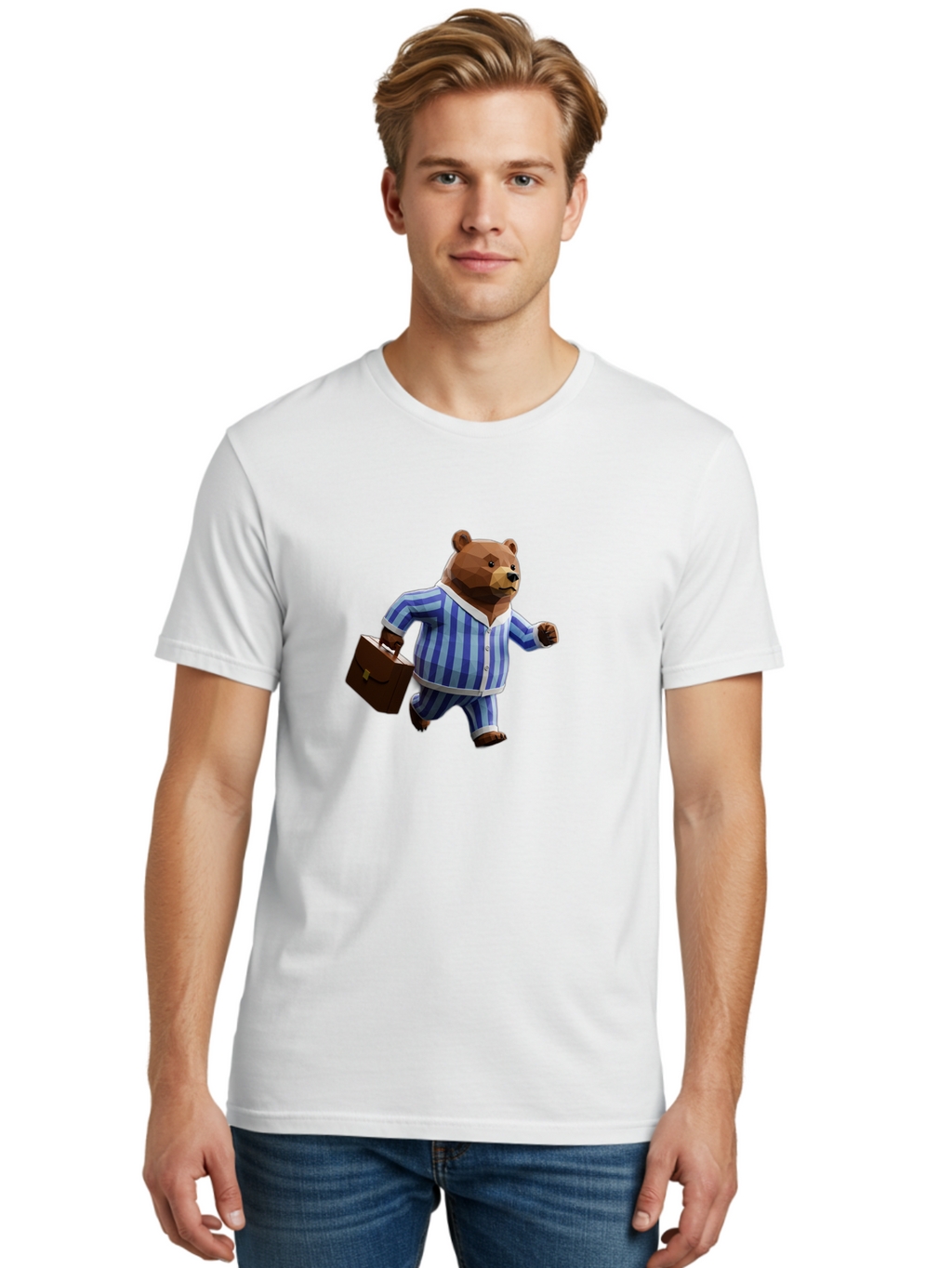 Bear-In-Pajamas-8 Men'S Graphic Tee, 100% Cotton, Comfortable Casual Summer Wear, Machine Washable, Vintage Camera, Old Camera, Antique Camera, Black Camera, Classic Photography, Photography Equipment, Nostalgic Device, Film Camera, Camera Art Bah576