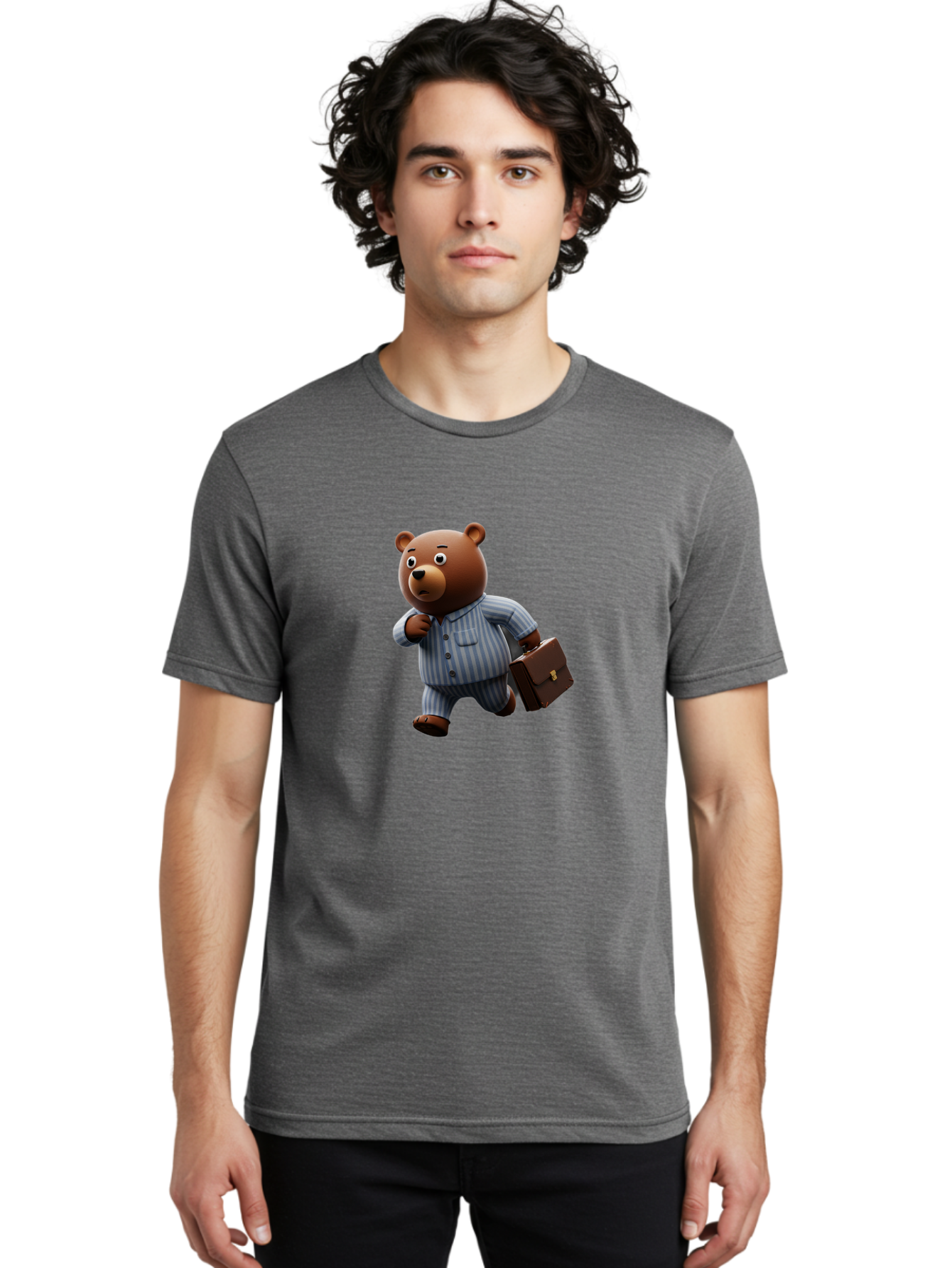 Bear-In-Pajamas-9 Men'S Graphic Tee, 100% Cotton, Comfortable Casual Summer Wear, Machine Washable, Vintage Camera, Old Camera, Antique Camera, Black Camera, Classic Photography, Photography Equipment, Nostalgic Device, Film Camera, Camera Art Bah577