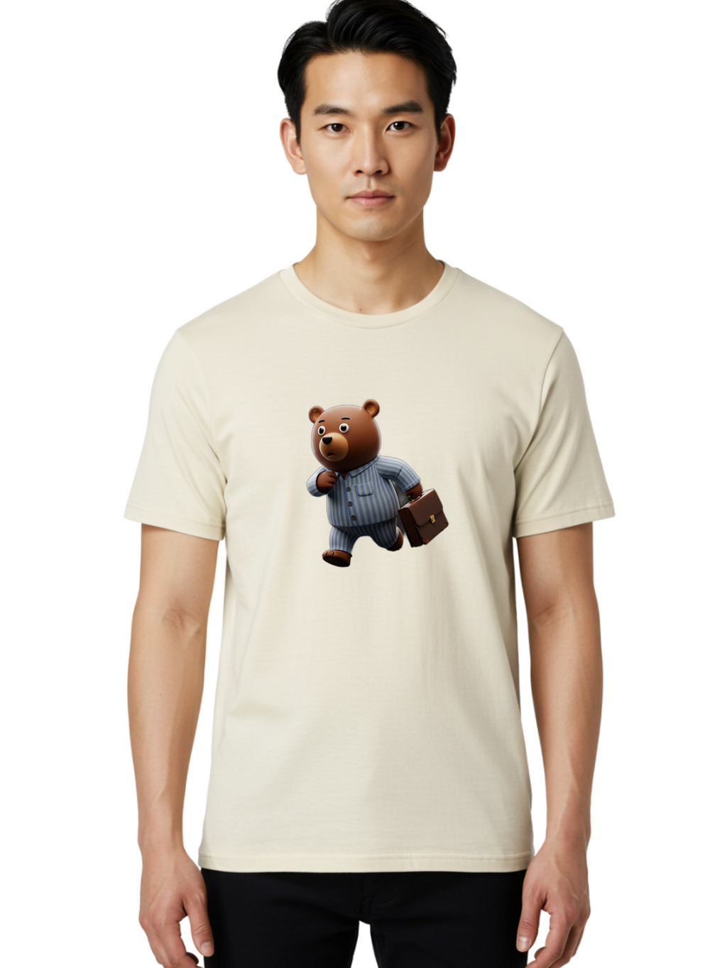 Bear-In-Pajamas-9 Men'S Graphic Tee, 100% Cotton, Comfortable Casual Summer Wear, Machine Washable, Vintage Camera, Old Camera, Antique Camera, Black Camera, Classic Photography, Photography Equipment, Nostalgic Device, Film Camera, Camera Art Bah577