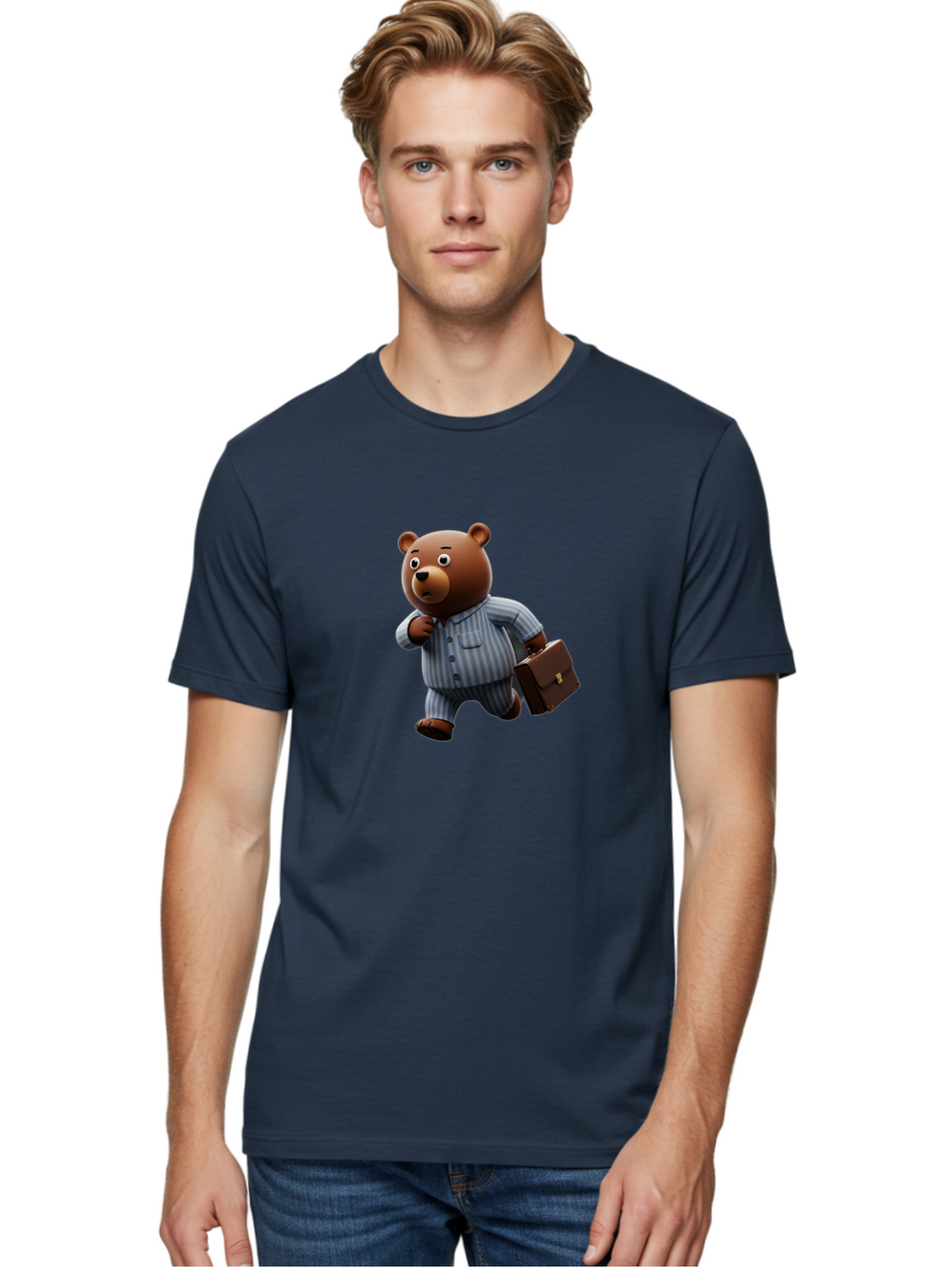 Bear-In-Pajamas-9 Men'S Graphic Tee, 100% Cotton, Comfortable Casual Summer Wear, Machine Washable, Vintage Camera, Old Camera, Antique Camera, Black Camera, Classic Photography, Photography Equipment, Nostalgic Device, Film Camera, Camera Art Bah577
