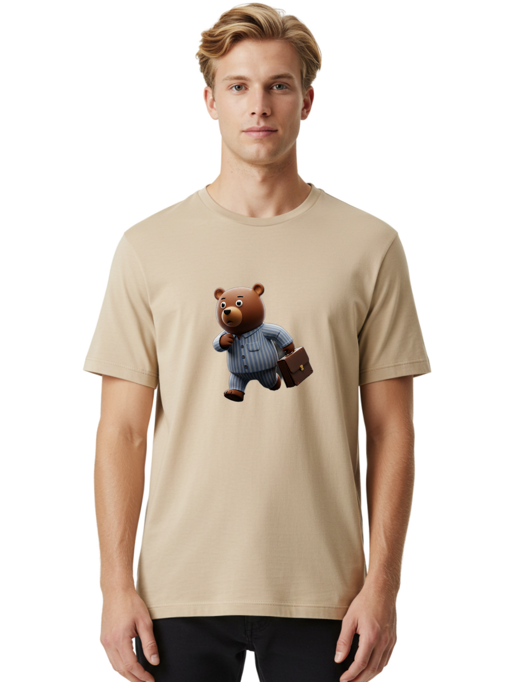 Bear-In-Pajamas-9 Men'S Graphic Tee, 100% Cotton, Comfortable Casual Summer Wear, Machine Washable, Vintage Camera, Old Camera, Antique Camera, Black Camera, Classic Photography, Photography Equipment, Nostalgic Device, Film Camera, Camera Art Bah577