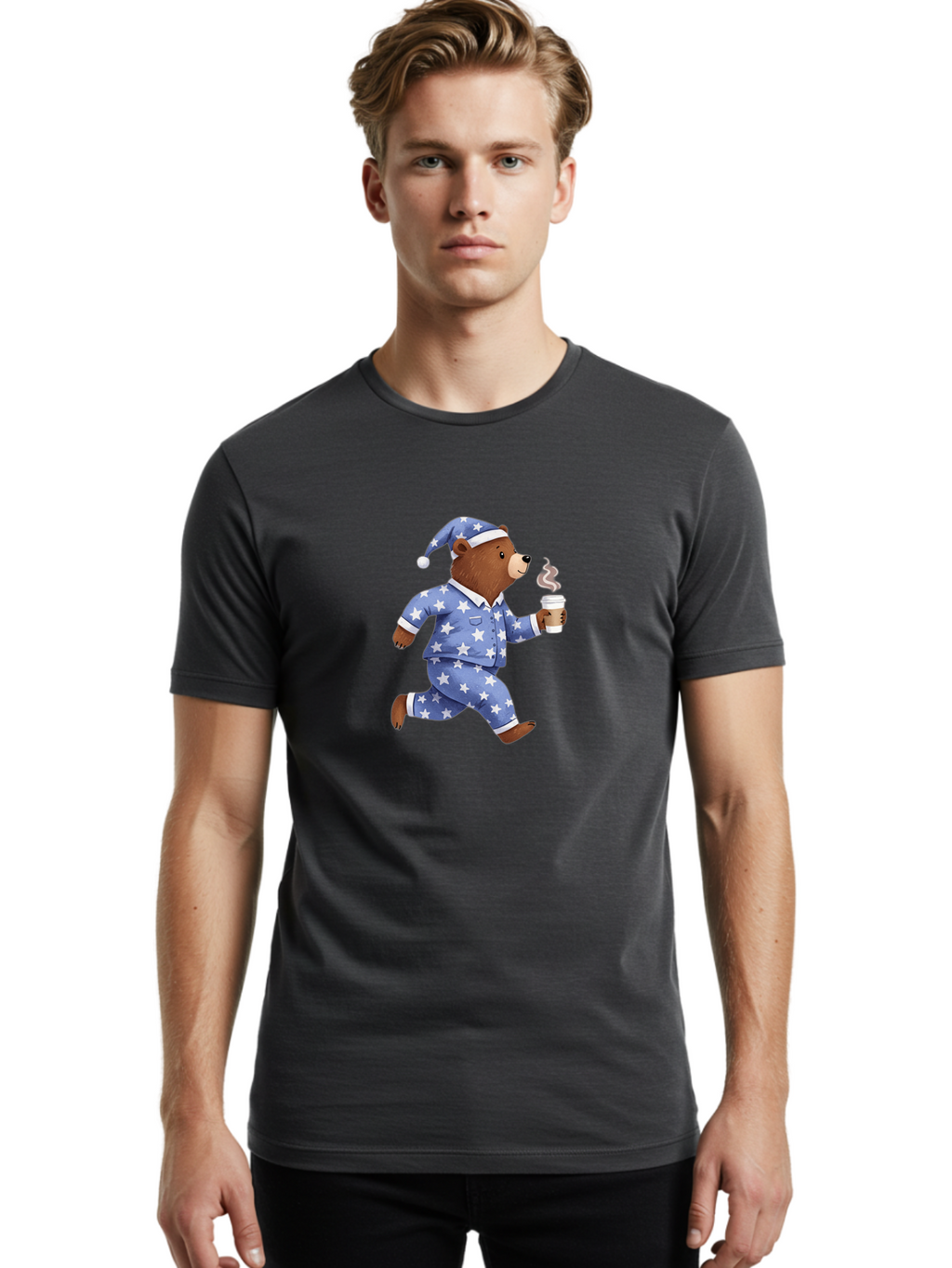 Bear-In-Pajamas Men'S Graphic Tee, 100% Cotton, Comfortable Casual Summer Wear, Machine Washable, Vintage Camera, Old Camera, Antique Camera, Black Camera, Classic Photography, Photography Equipment, Nostalgic Device, Film Camera, Camera Art Bah579