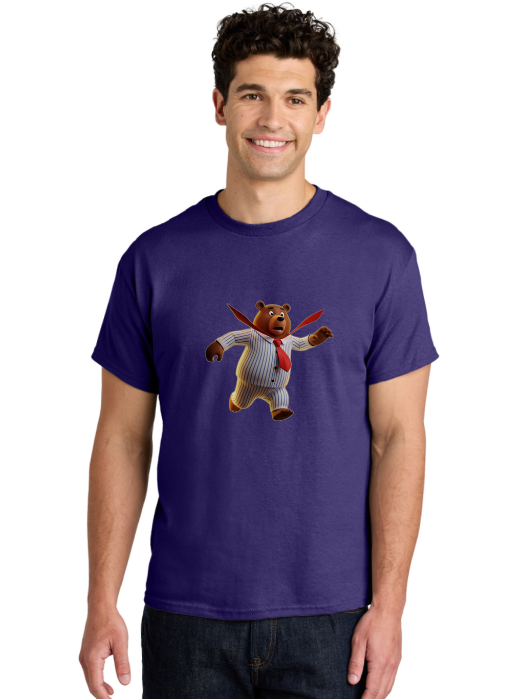 Bear-In-Suit Men'S Graphic Tee, 100% Cotton, Comfortable Casual Summer Wear, Machine Washable, Vintage Camera, Old Camera, Antique Camera, Black Camera, Classic Photography, Photography Equipment, Nostalgic Device, Film Camera, Camera Art Bah585