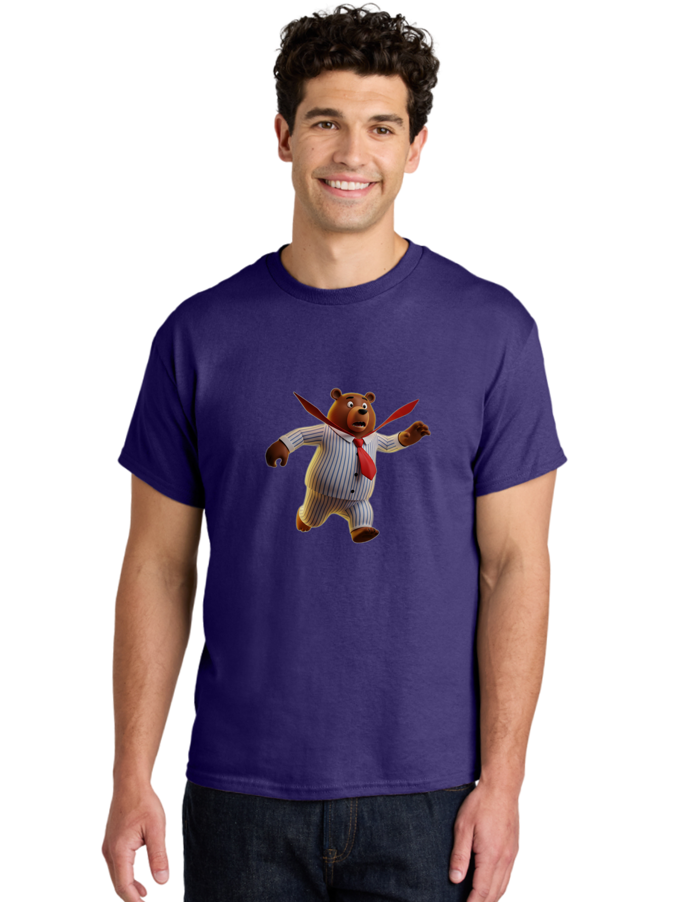 Bear-In-Suit Men'S Graphic Tee, 100% Cotton, Comfortable Casual Summer Wear, Machine Washable, Vintage Camera, Old Camera, Antique Camera, Black Camera, Classic Photography, Photography Equipment, Nostalgic Device, Film Camera, Camera Art Bah585
