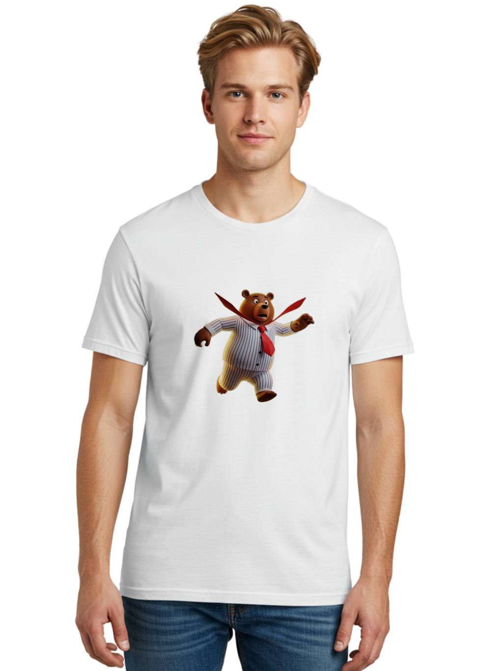 Bear-In-Suit Men'S Graphic Tee, 100% Cotton, Comfortable Casual Summer Wear, Machine Washable, Vintage Camera, Old Camera, Antique Camera, Black Camera, Classic Photography, Photography Equipment, Nostalgic Device, Film Camera, Camera Art Bah585