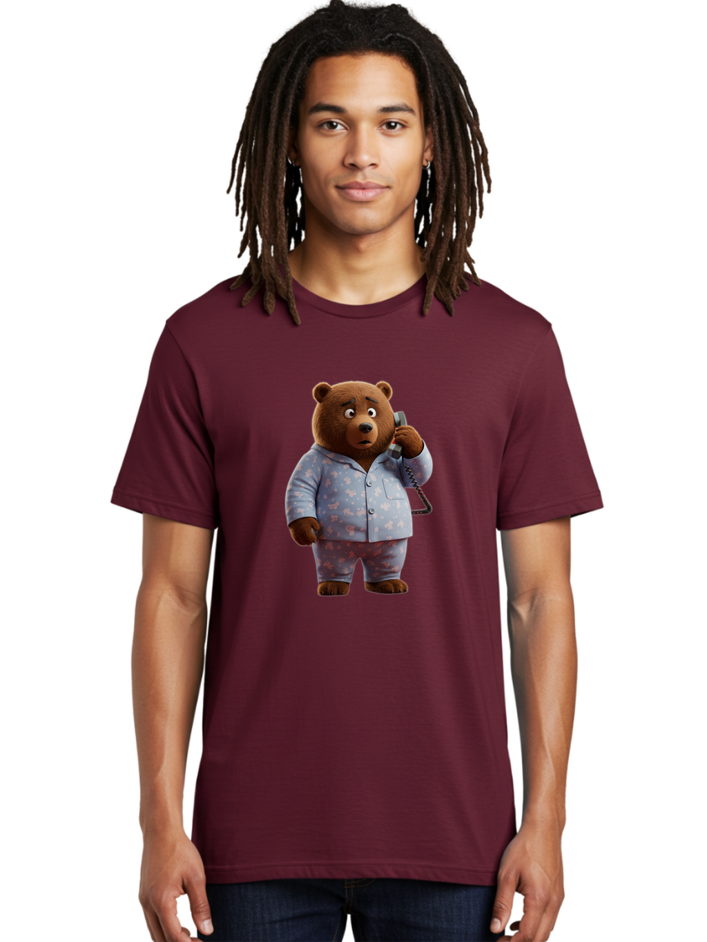 Bear-On-Phone Men'S Graphic Tee, 100% Cotton, Comfortable Casual Summer Wear, Machine Washable, Vintage Camera, Old Camera, Antique Camera, Black Camera, Classic Photography, Photography Equipment, Nostalgic Device, Film Camera, Camera Art Bah586