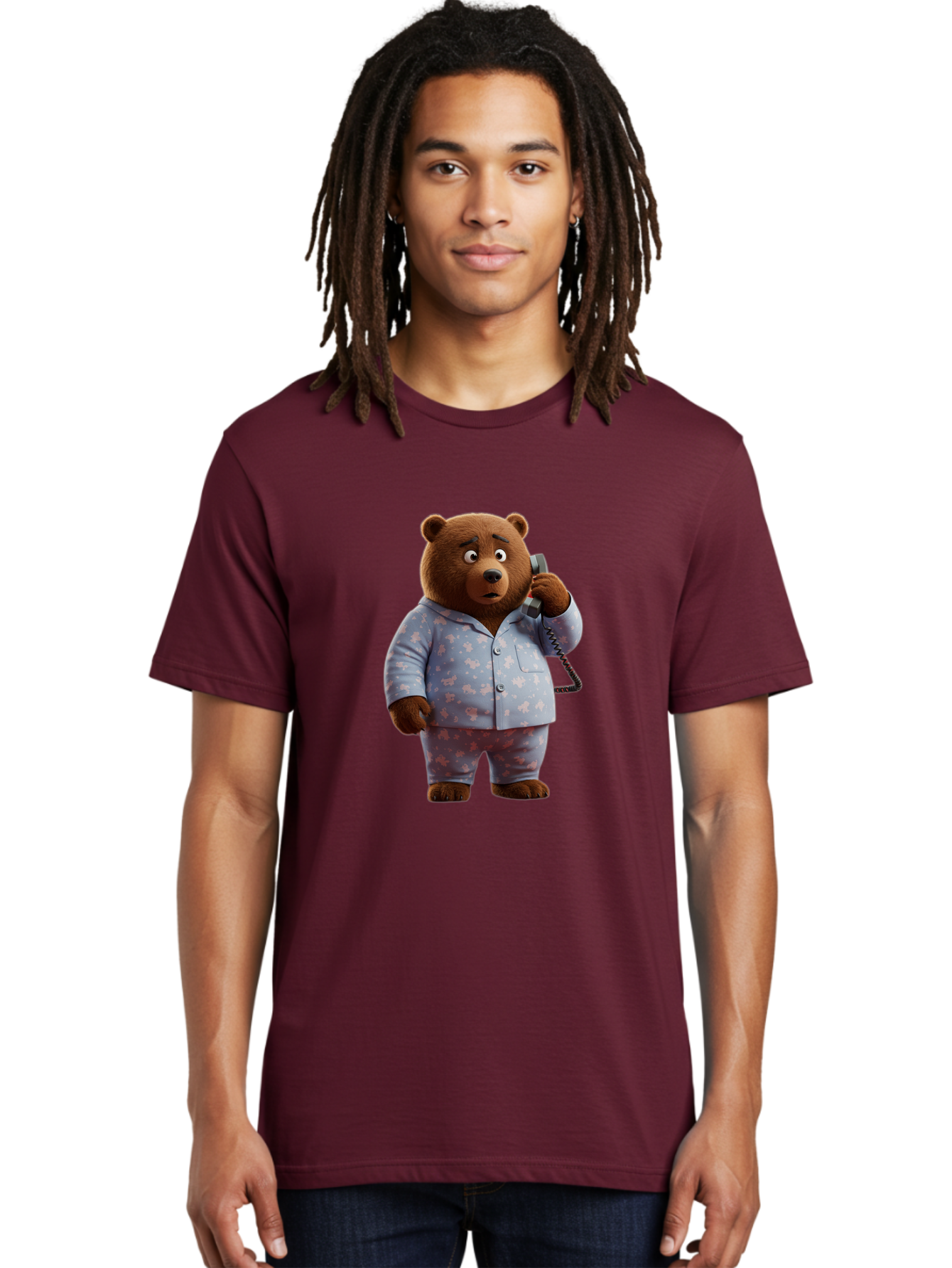 Bear-On-Phone Men'S Graphic Tee, 100% Cotton, Comfortable Casual Summer Wear, Machine Washable, Vintage Camera, Old Camera, Antique Camera, Black Camera, Classic Photography, Photography Equipment, Nostalgic Device, Film Camera, Camera Art Bah586