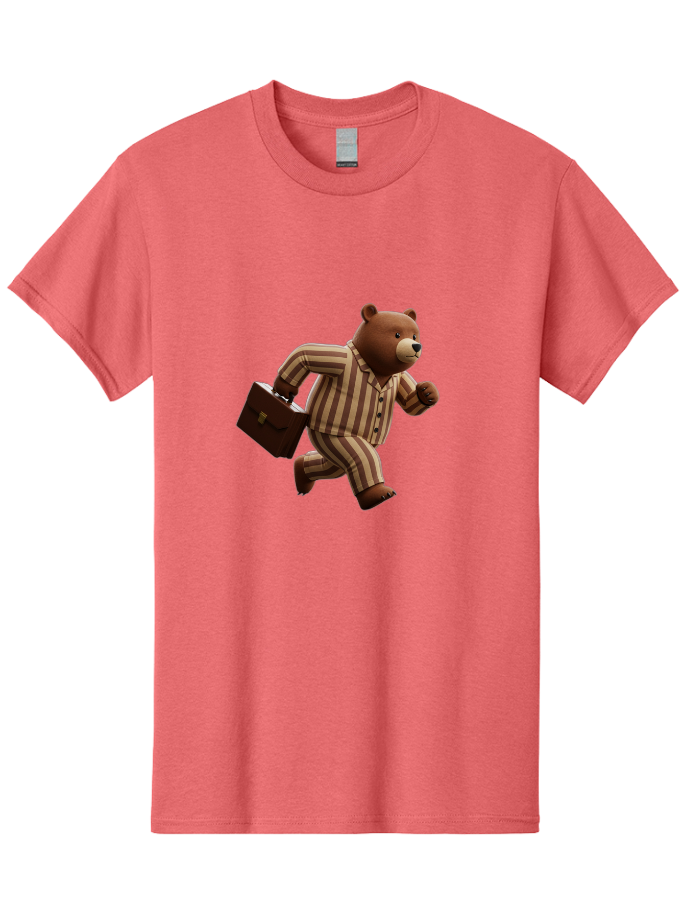 Bear-Running-With-Briefcase Men'S Graphic Tee, 100% Cotton, Comfortable Casual Summer Wear, Machine Washable, Vintage Camera, Old Camera, Antique Camera, Black Camera, Classic Photography, Photography Equipment, Nostalgic Device, Film Camera, Bah587