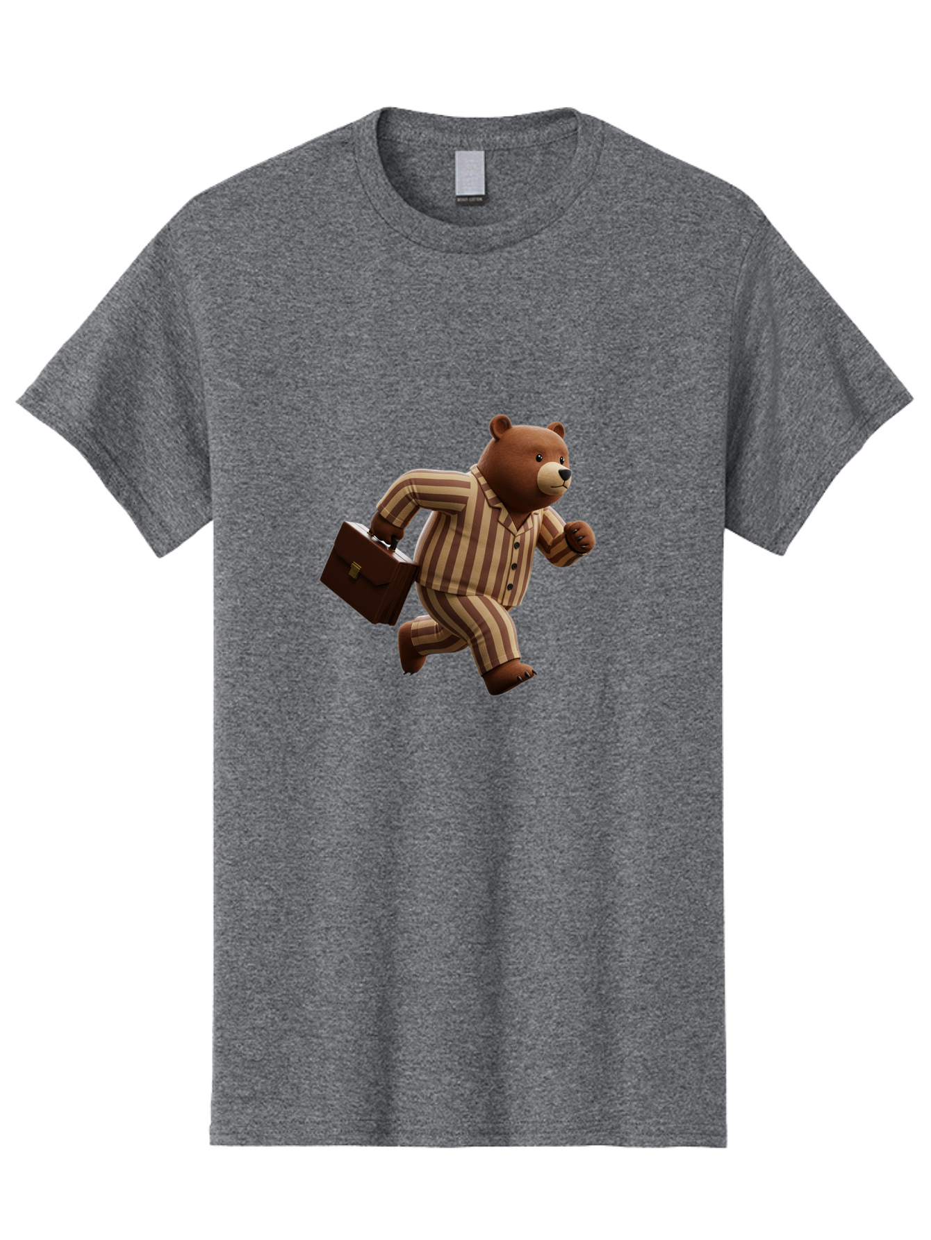 Bear-Running-With-Briefcase Men'S Graphic Tee, 100% Cotton, Comfortable Casual Summer Wear, Machine Washable, Vintage Camera, Old Camera, Antique Camera, Black Camera, Classic Photography, Photography Equipment, Nostalgic Device, Film Camera, Bah587