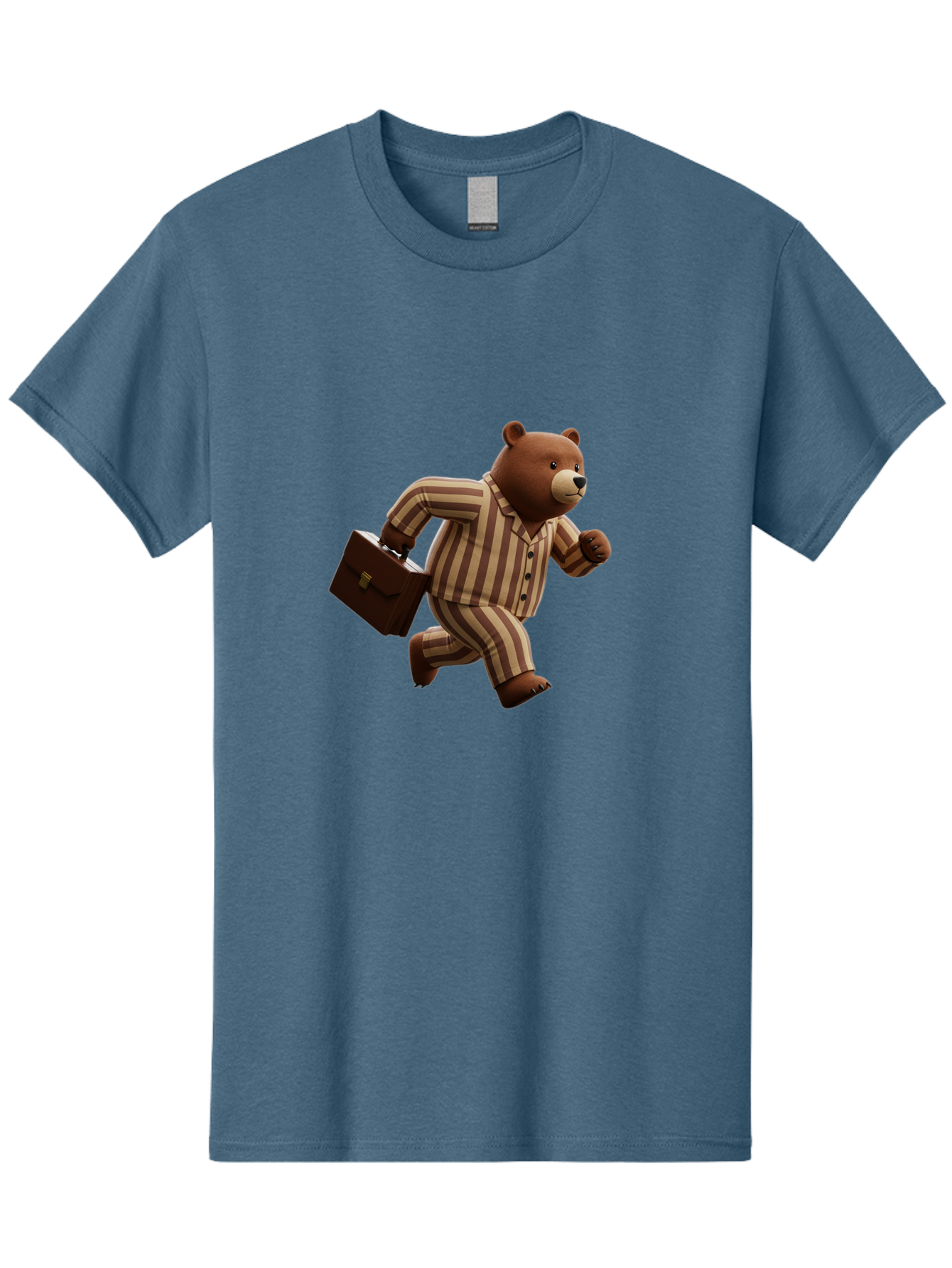 Bear-Running-With-Briefcase Men'S Graphic Tee, 100% Cotton, Comfortable Casual Summer Wear, Machine Washable, Vintage Camera, Old Camera, Antique Camera, Black Camera, Classic Photography, Photography Equipment, Nostalgic Device, Film Camera, Bah587