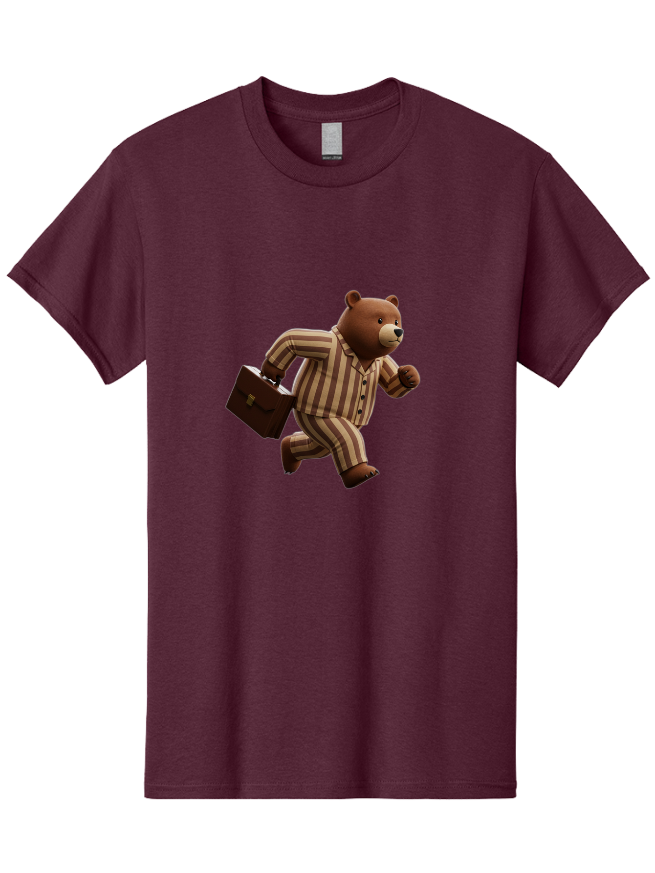 Bear-Running-With-Briefcase Men'S Graphic Tee, 100% Cotton, Comfortable Casual Summer Wear, Machine Washable, Vintage Camera, Old Camera, Antique Camera, Black Camera, Classic Photography, Photography Equipment, Nostalgic Device, Film Camera, Bah587
