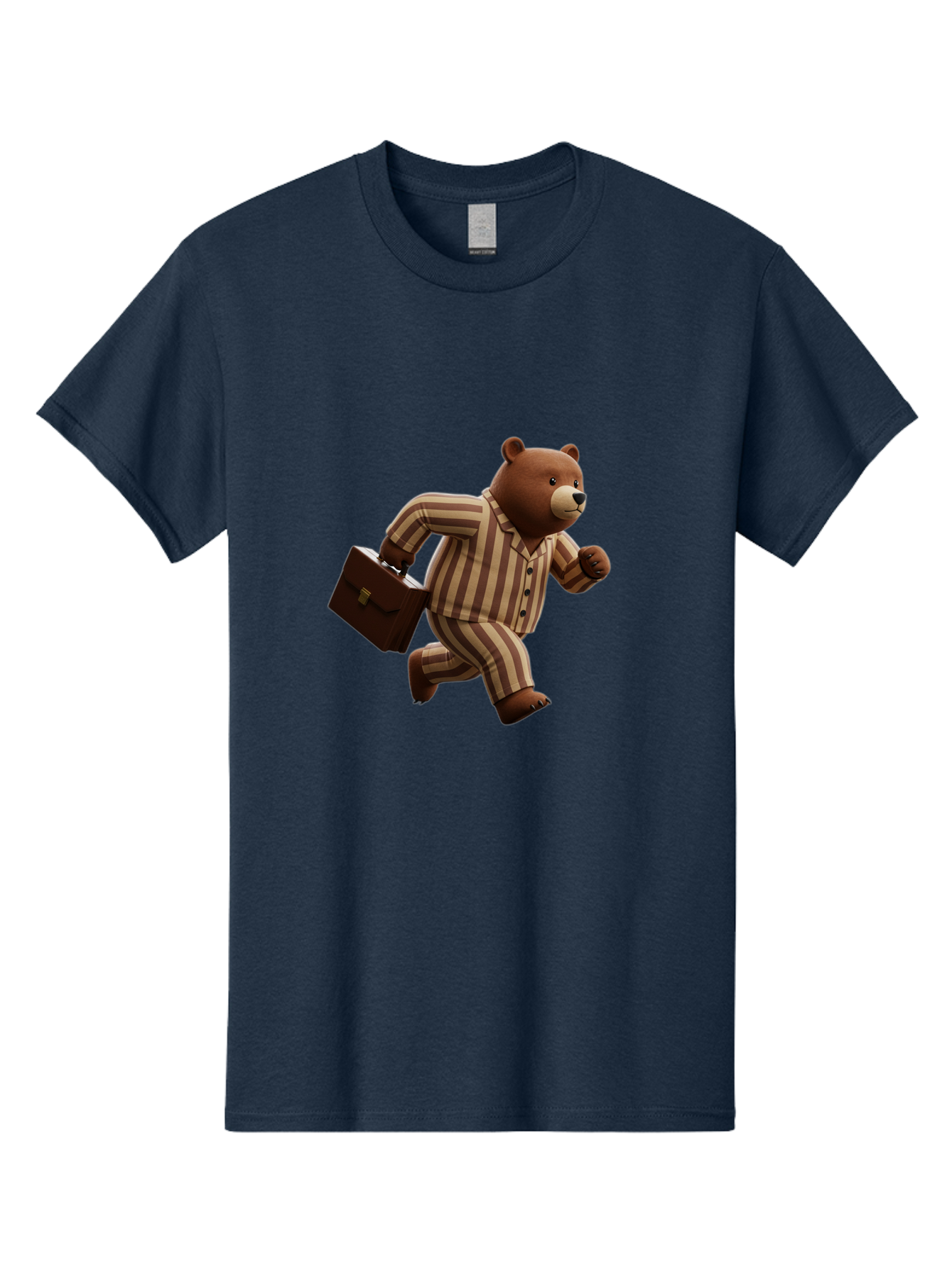 Bear-Running-With-Briefcase Men'S Graphic Tee, 100% Cotton, Comfortable Casual Summer Wear, Machine Washable, Vintage Camera, Old Camera, Antique Camera, Black Camera, Classic Photography, Photography Equipment, Nostalgic Device, Film Camera, Bah587