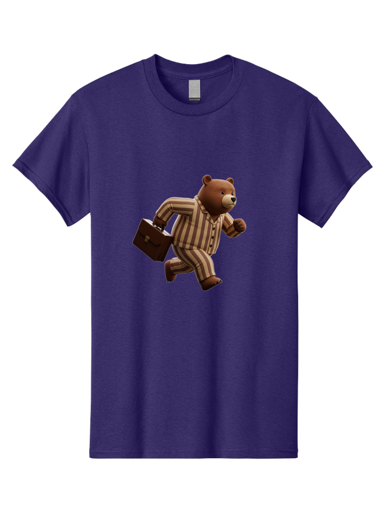Bear-Running-With-Briefcase Men'S Graphic Tee, 100% Cotton, Comfortable Casual Summer Wear, Machine Washable, Vintage Camera, Old Camera, Antique Camera, Black Camera, Classic Photography, Photography Equipment, Nostalgic Device, Film Camera, Bah587