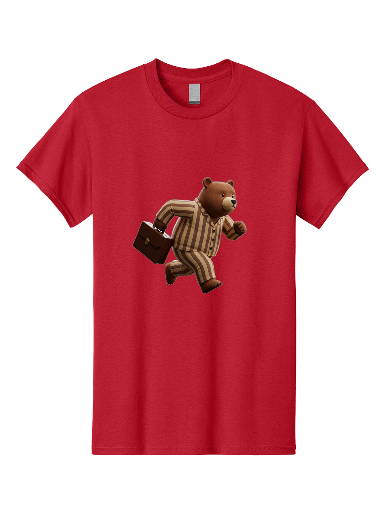 Bear-Running-With-Briefcase Men'S Graphic Tee, 100% Cotton, Comfortable Casual Summer Wear, Machine Washable, Vintage Camera, Old Camera, Antique Camera, Black Camera, Classic Photography, Photography Equipment, Nostalgic Device, Film Camera, Bah587