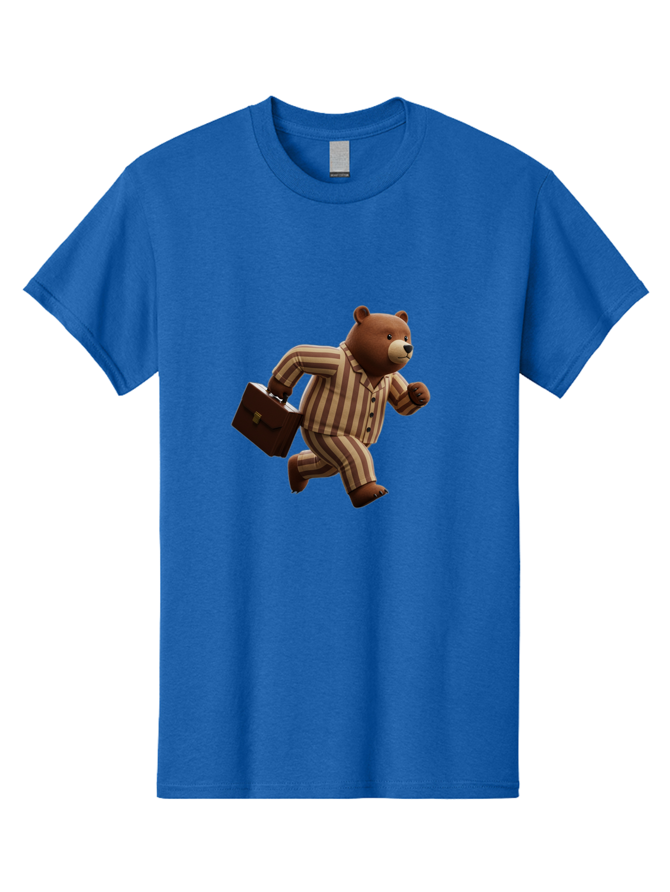 Bear-Running-With-Briefcase Men'S Graphic Tee, 100% Cotton, Comfortable Casual Summer Wear, Machine Washable, Vintage Camera, Old Camera, Antique Camera, Black Camera, Classic Photography, Photography Equipment, Nostalgic Device, Film Camera, Bah587