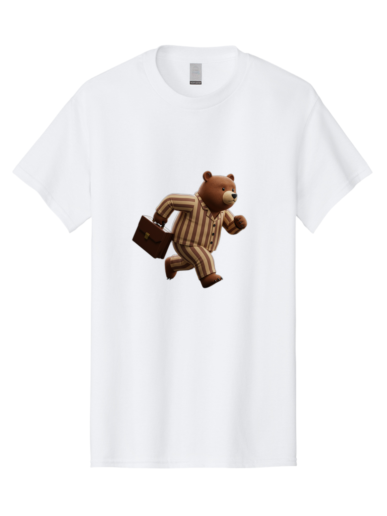 Bear-Running-With-Briefcase Men'S Graphic Tee, 100% Cotton, Comfortable Casual Summer Wear, Machine Washable, Vintage Camera, Old Camera, Antique Camera, Black Camera, Classic Photography, Photography Equipment, Nostalgic Device, Film Camera, Bah587