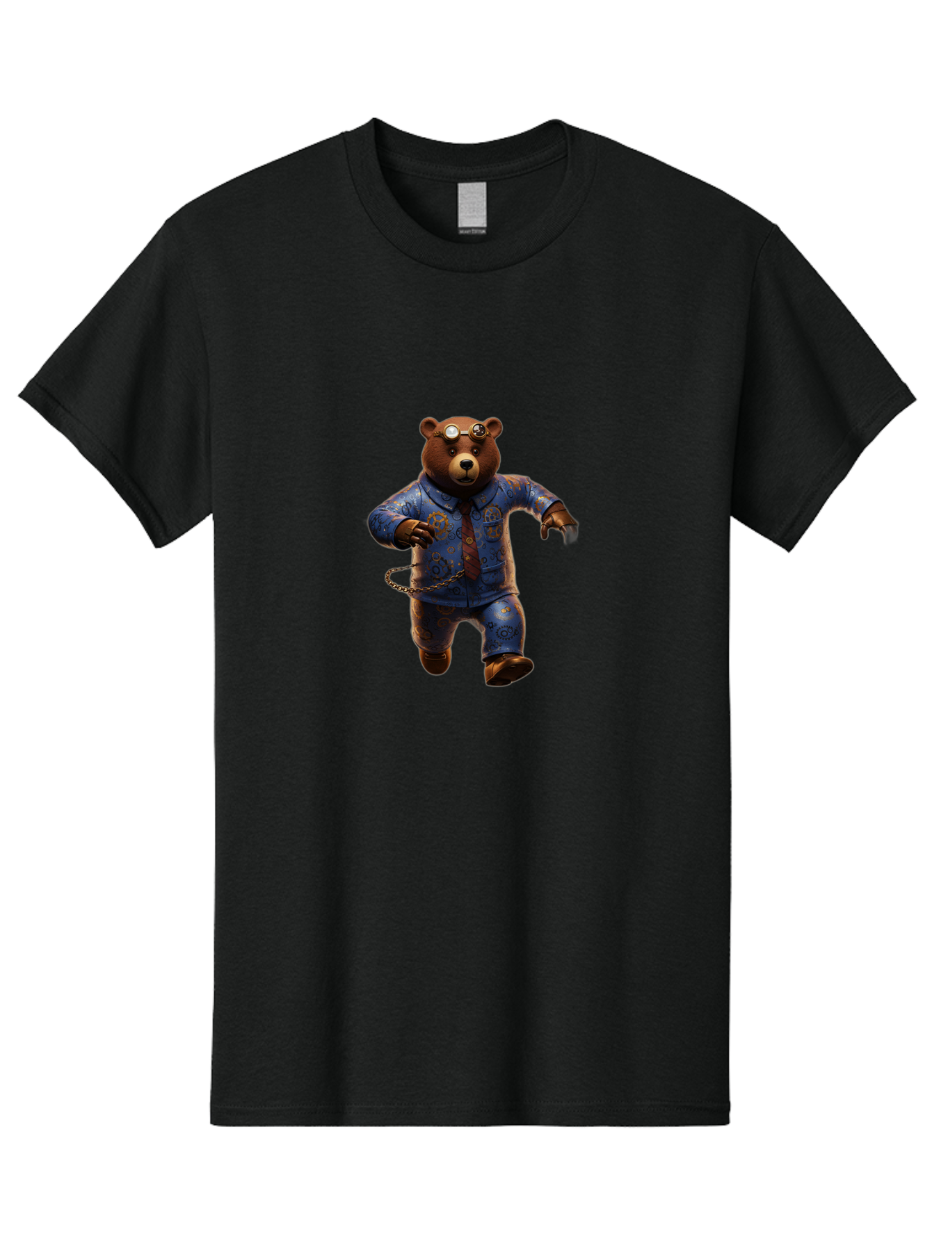 Bear-Steampunk Men'S Graphic Tee, 100% Cotton, Comfortable Casual Summer Wear, Machine Washable, Vintage Camera, Old Camera, Antique Camera, Black Camera, Classic Photography, Photography Equipment, Nostalgic Device, Film Camera, Camera Art Bah588