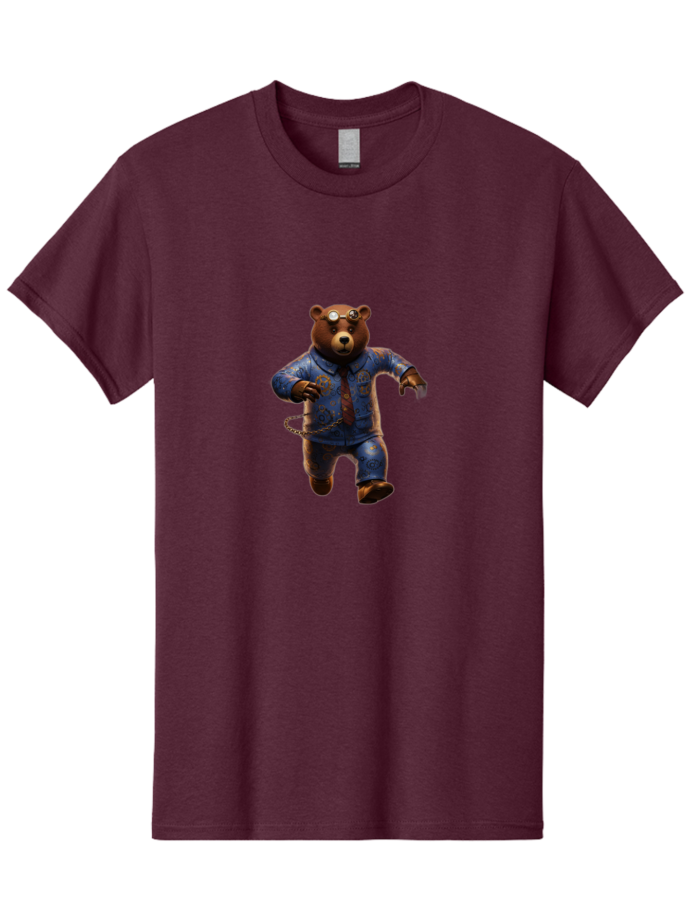 Bear-Steampunk Men'S Graphic Tee, 100% Cotton, Comfortable Casual Summer Wear, Machine Washable, Vintage Camera, Old Camera, Antique Camera, Black Camera, Classic Photography, Photography Equipment, Nostalgic Device, Film Camera, Camera Art Bah588