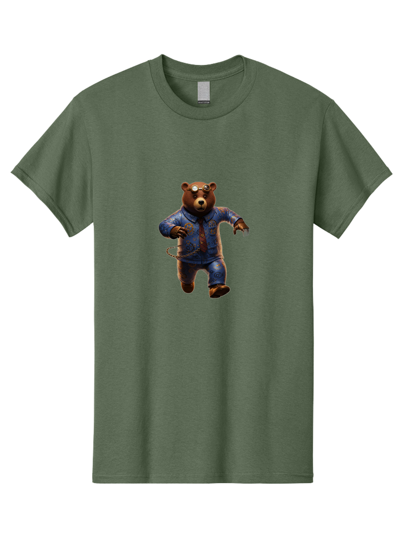 Bear-Steampunk Men'S Graphic Tee, 100% Cotton, Comfortable Casual Summer Wear, Machine Washable, Vintage Camera, Old Camera, Antique Camera, Black Camera, Classic Photography, Photography Equipment, Nostalgic Device, Film Camera, Camera Art Bah588