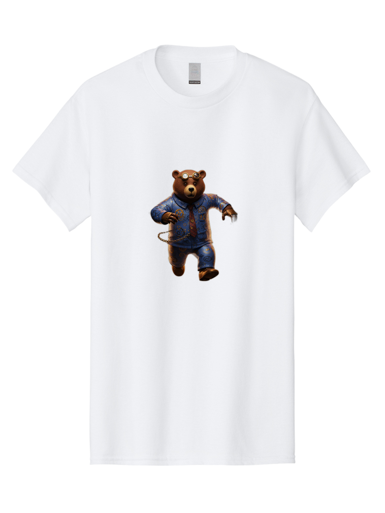 Bear-Steampunk Men'S Graphic Tee, 100% Cotton, Comfortable Casual Summer Wear, Machine Washable, Vintage Camera, Old Camera, Antique Camera, Black Camera, Classic Photography, Photography Equipment, Nostalgic Device, Film Camera, Camera Art Bah588
