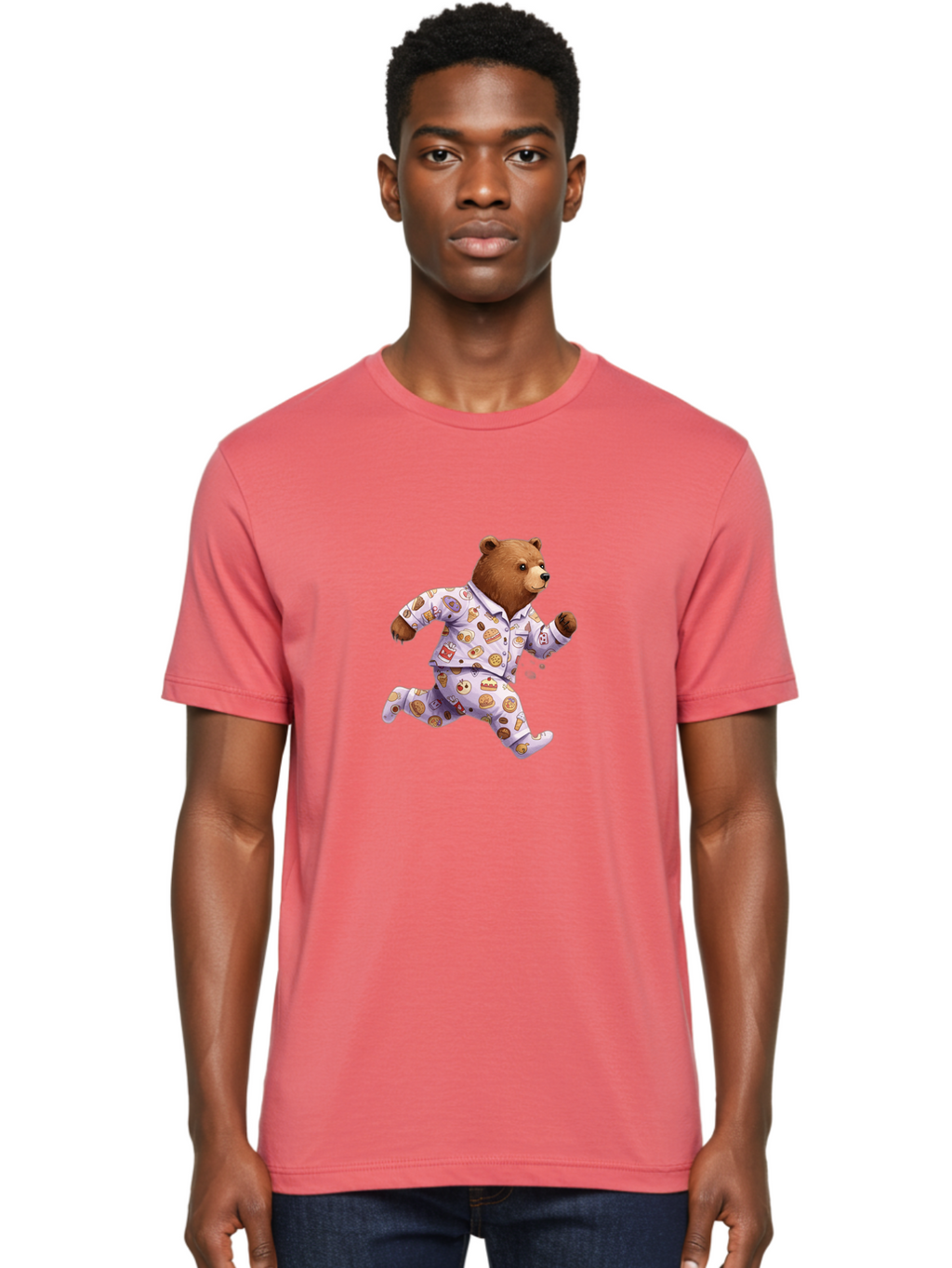Bear-With-Donuts Men'S Graphic Tee, 100% Cotton, Comfortable Casual Summer Wear, Machine Washable, Vintage Camera, Old Camera, Antique Camera, Black Camera, Classic Photography, Photography Equipment, Nostalgic Device, Film Camera, Camera Art Bah589