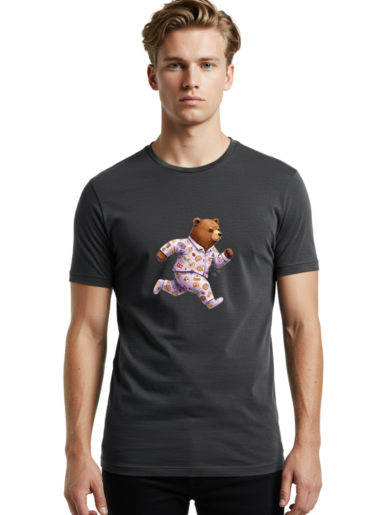 Bear-With-Donuts Men'S Graphic Tee, 100% Cotton, Comfortable Casual Summer Wear, Machine Washable, Vintage Camera, Old Camera, Antique Camera, Black Camera, Classic Photography, Photography Equipment, Nostalgic Device, Film Camera, Camera Art Bah589