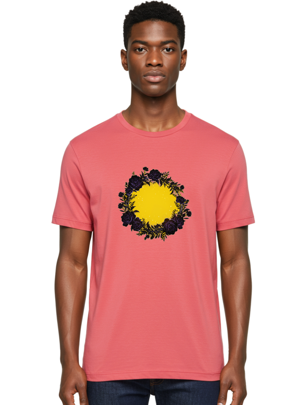 Black-Roses-Wreath Men'S Graphic Tee, 100% Cotton, Comfortable Casual Summer Wear, Machine Washable, Vintage Camera, Old Camera, Antique Camera, Black Camera, Classic Photography, Photography Equipment, Nostalgic Device, Film Camera, Bah595