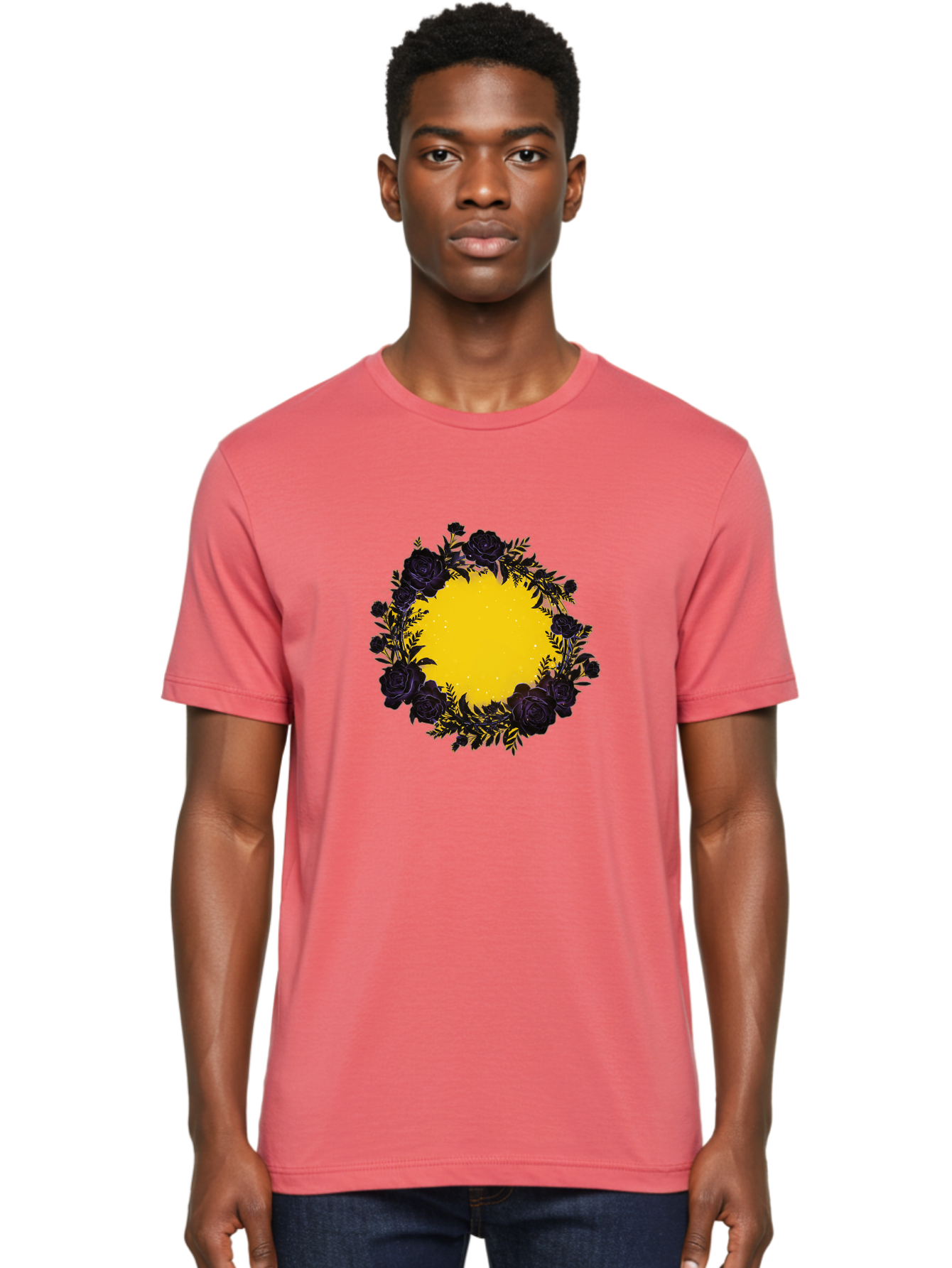 Black-Roses-Wreath Men'S Graphic Tee, 100% Cotton, Comfortable Casual Summer Wear, Machine Washable, Vintage Camera, Old Camera, Antique Camera, Black Camera, Classic Photography, Photography Equipment, Nostalgic Device, Film Camera, Bah595