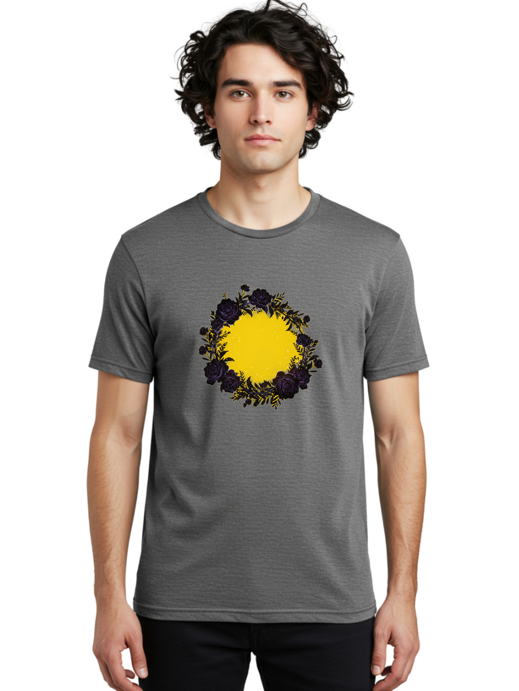 Black-Roses-Wreath Men'S Graphic Tee, 100% Cotton, Comfortable Casual Summer Wear, Machine Washable, Vintage Camera, Old Camera, Antique Camera, Black Camera, Classic Photography, Photography Equipment, Nostalgic Device, Film Camera, Bah595