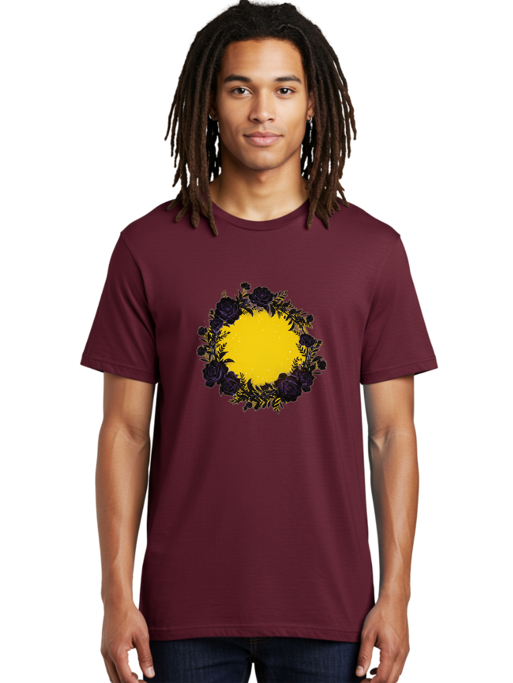 Black-Roses-Wreath Men'S Graphic Tee, 100% Cotton, Comfortable Casual Summer Wear, Machine Washable, Vintage Camera, Old Camera, Antique Camera, Black Camera, Classic Photography, Photography Equipment, Nostalgic Device, Film Camera, Bah595