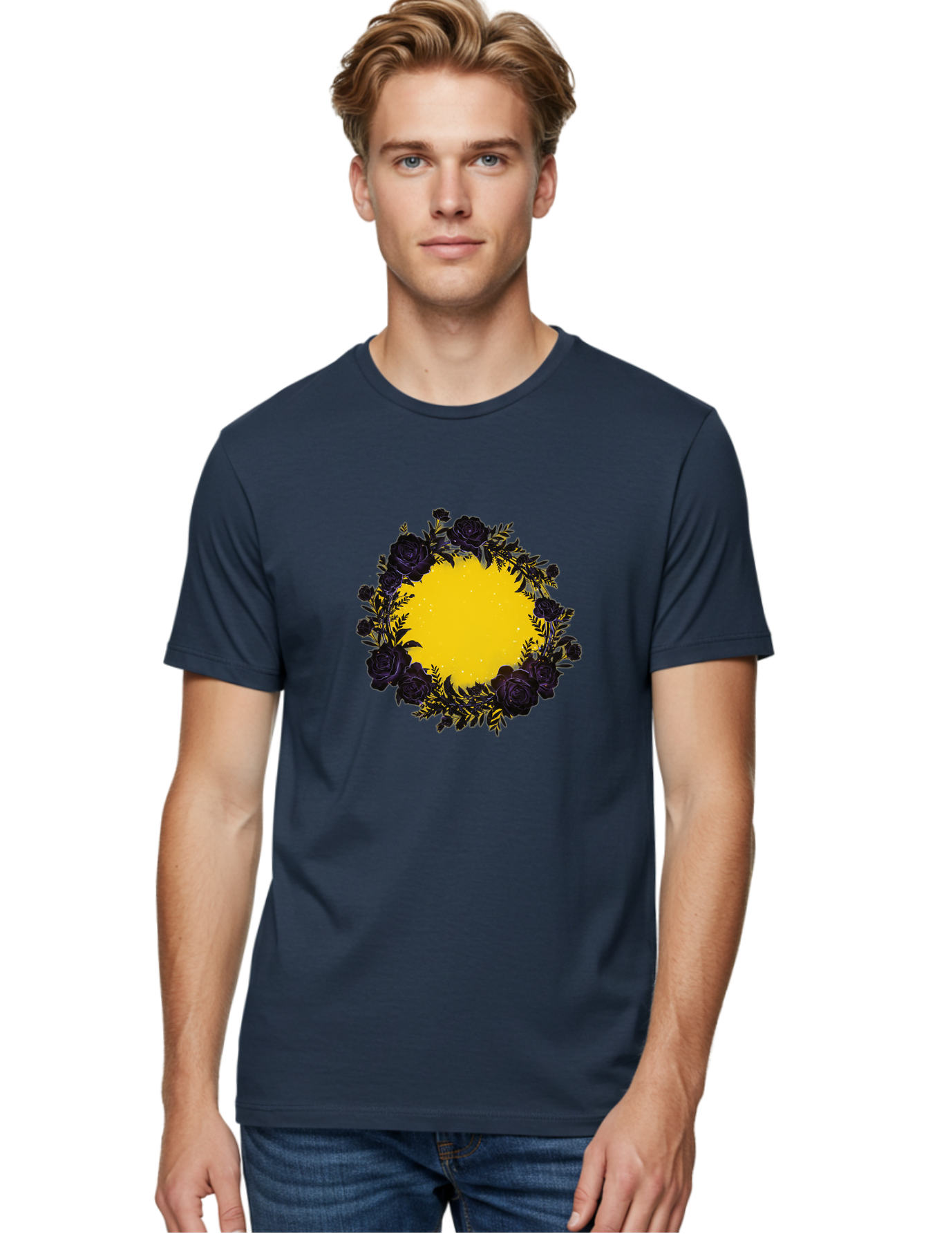 Black-Roses-Wreath Men'S Graphic Tee, 100% Cotton, Comfortable Casual Summer Wear, Machine Washable, Vintage Camera, Old Camera, Antique Camera, Black Camera, Classic Photography, Photography Equipment, Nostalgic Device, Film Camera, Bah595