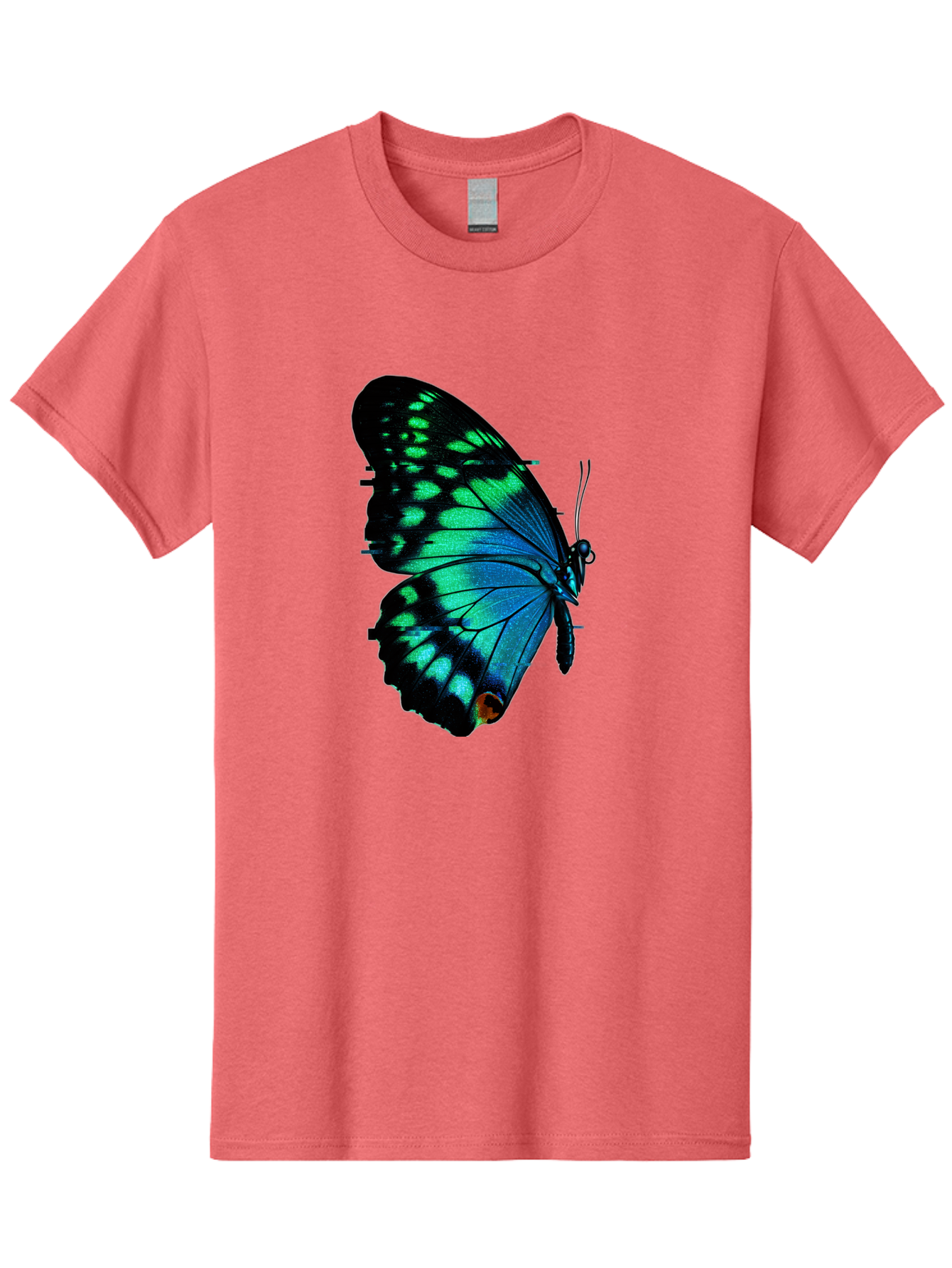 Blue-Butterfly-2 Men'S Graphic Tee, 100% Cotton, Comfortable Casual Summer Wear, Machine Washable, Vintage Camera, Old Camera, Antique Camera, Black Camera, Classic Photography, Photography Equipment, Nostalgic Device, Film Camera, Camera Art Bah597