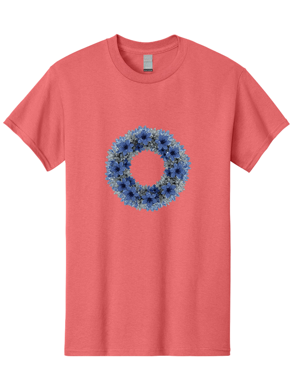 Blue-Flower-Wreath Men'S Graphic Tee, 100% Cotton, Comfortable Casual Summer Wear, Machine Washable, Vintage Camera, Old Camera, Antique Camera, Black Camera, Classic Photography, Photography Equipment, Nostalgic Device, Film Camera, Bah601