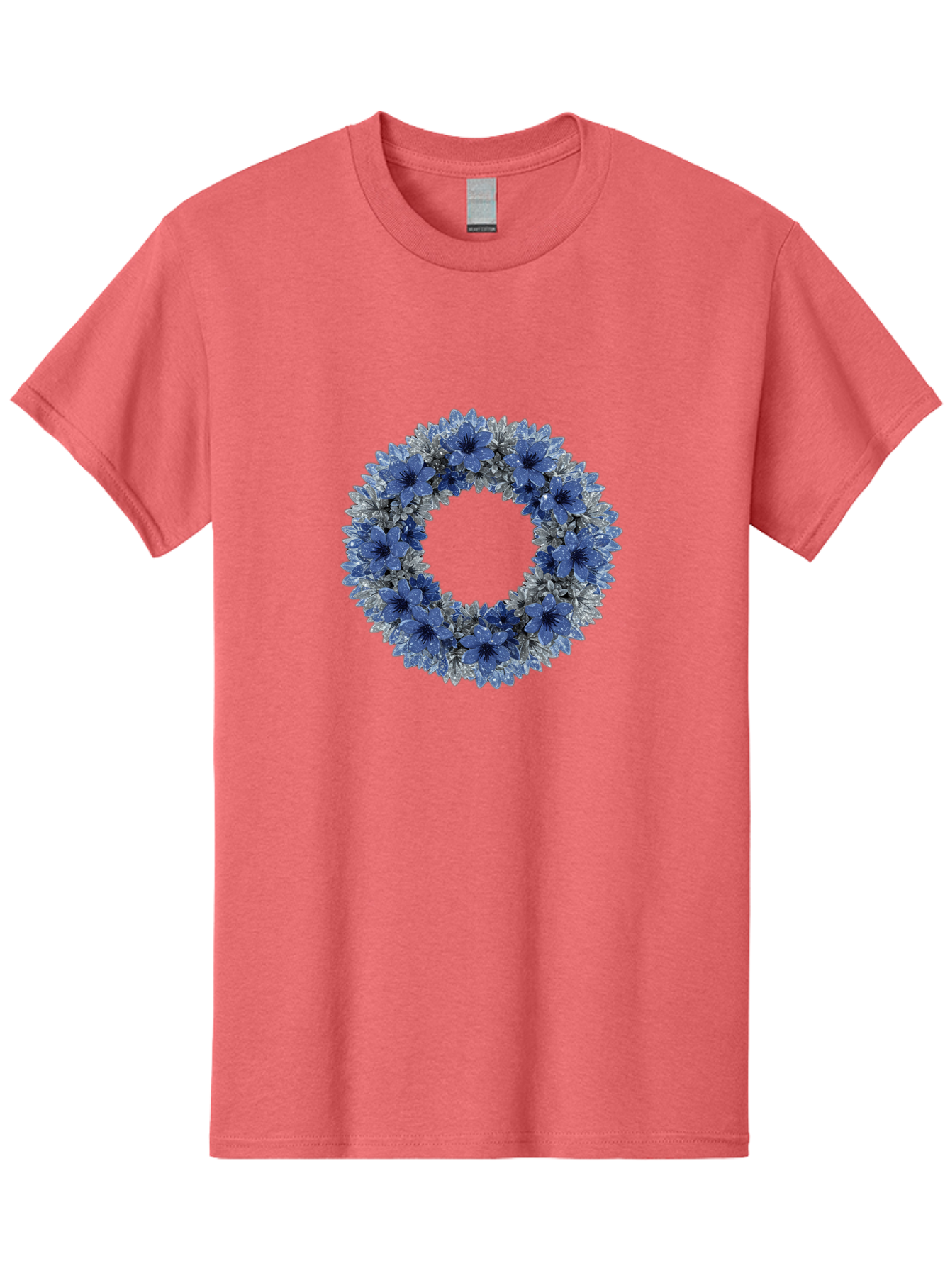 Blue-Flower-Wreath Men'S Graphic Tee, 100% Cotton, Comfortable Casual Summer Wear, Machine Washable, Vintage Camera, Old Camera, Antique Camera, Black Camera, Classic Photography, Photography Equipment, Nostalgic Device, Film Camera, Bah601