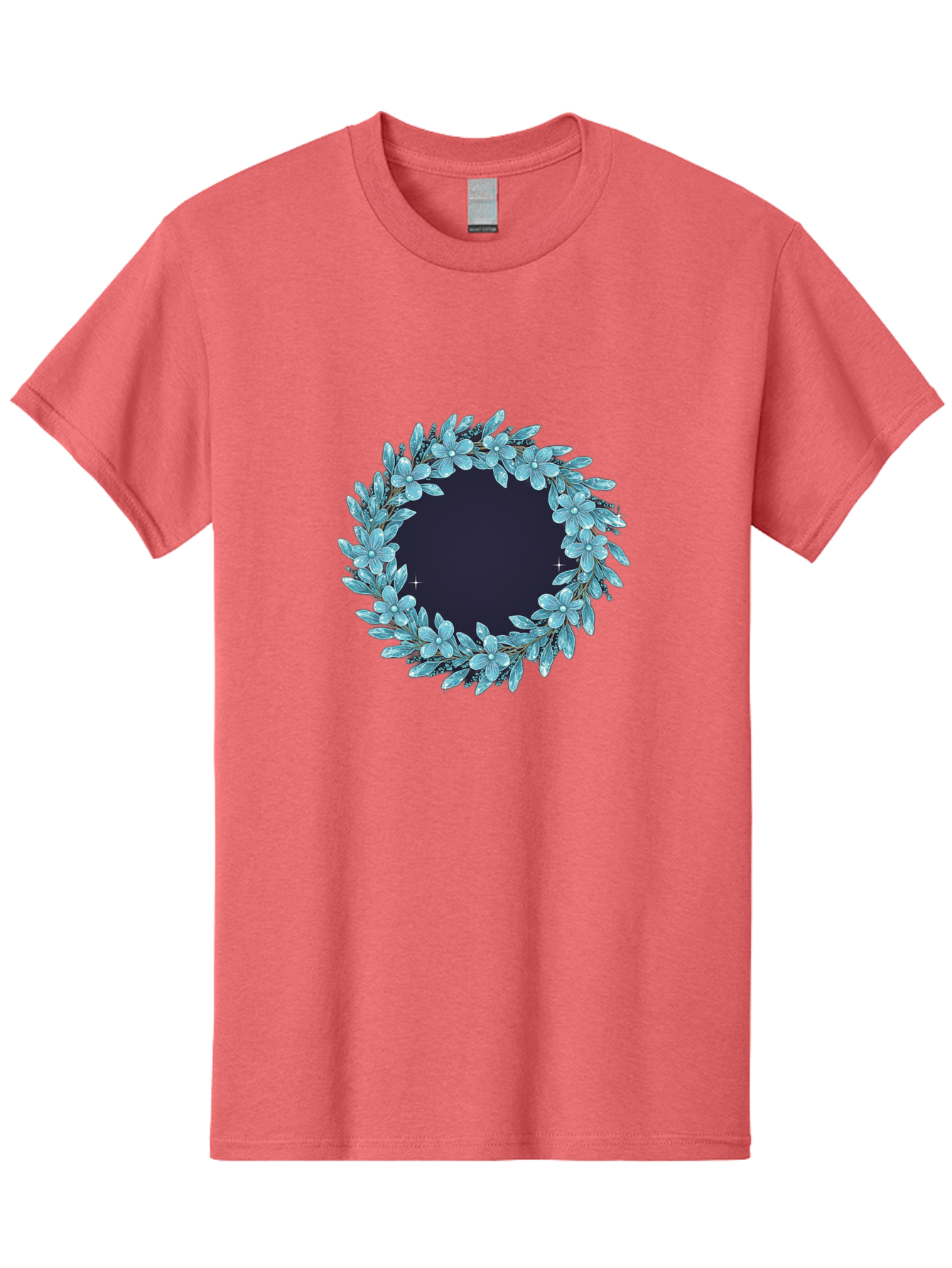 Blue-Flowers-Wreath Men'S Graphic Tee, 100% Cotton, Comfortable Casual Summer Wear, Machine Washable, Vintage Camera, Old Camera, Antique Camera, Black Camera, Classic Photography, Photography Equipment, Nostalgic Device, Film Camera, Bah602