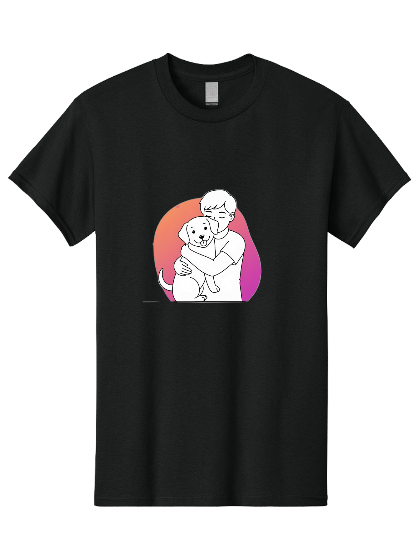 Boy-Hugging-Dog-1 Men'S Graphic Tee, 100% Cotton, Comfortable Casual Summer Wear, Machine Washable, Vintage Camera, Old Camera, Antique Camera, Black Camera, Classic Photography, Photography Equipment, Nostalgic Device, Film Camera, Camera Art Bah604