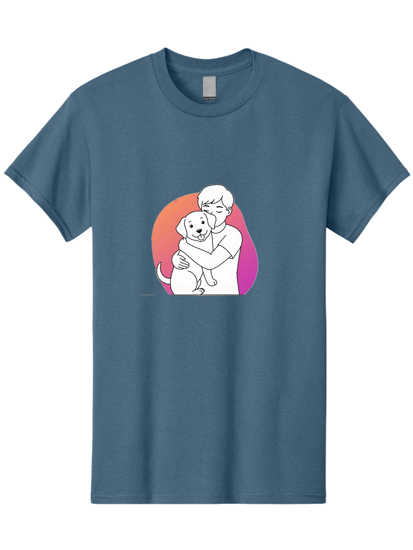 Boy-Hugging-Dog-1 Men'S Graphic Tee, 100% Cotton, Comfortable Casual Summer Wear, Machine Washable, Vintage Camera, Old Camera, Antique Camera, Black Camera, Classic Photography, Photography Equipment, Nostalgic Device, Film Camera, Camera Art Bah604