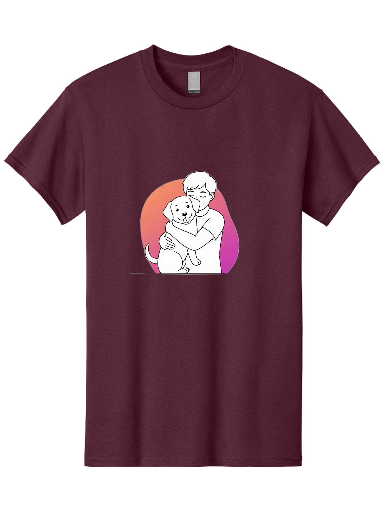 Boy-Hugging-Dog-1 Men'S Graphic Tee, 100% Cotton, Comfortable Casual Summer Wear, Machine Washable, Vintage Camera, Old Camera, Antique Camera, Black Camera, Classic Photography, Photography Equipment, Nostalgic Device, Film Camera, Camera Art Bah604
